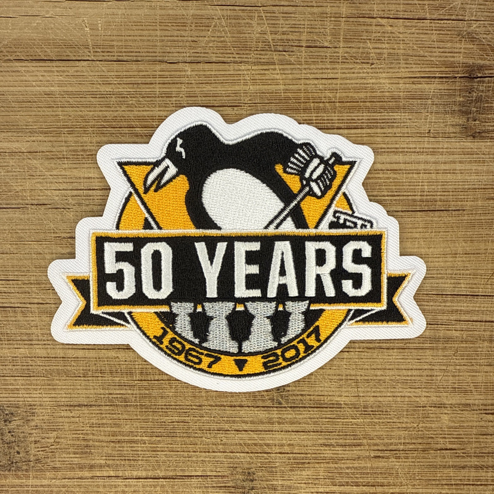 Pittsburgh Penguins 50 Years 2017 Commemorative Patch 4.5 x 3.5 in Embroidered