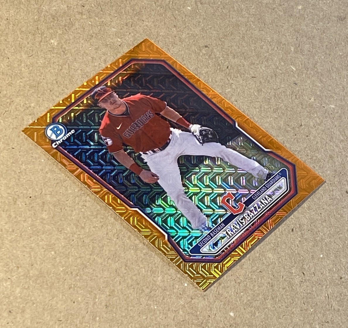 Travis Bazzana 2026 Bowman Chrome Prospect Orange Mojo Refractor /25 Guardians