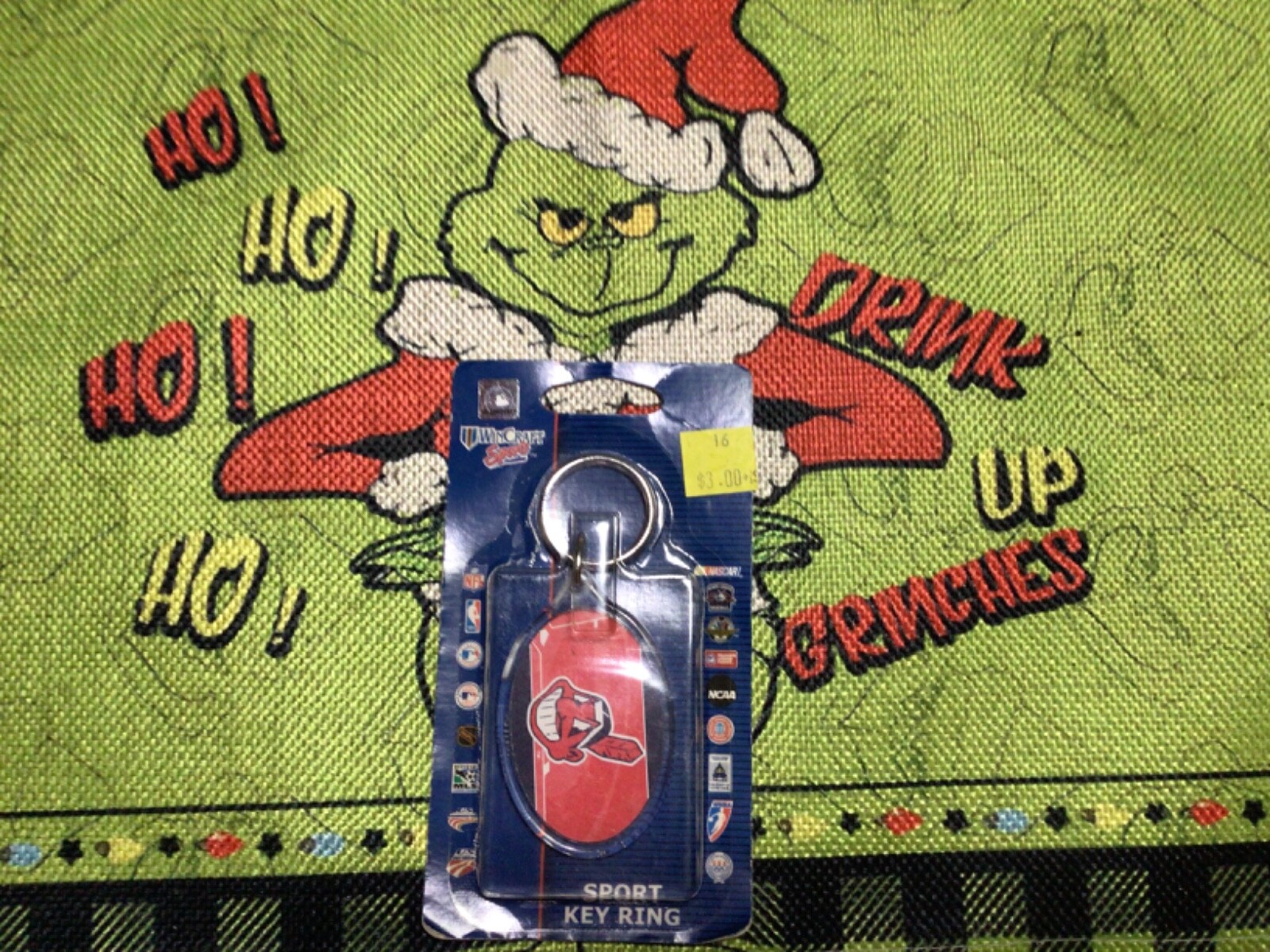 Vintage MLB Cleveland Indians Old Logo Old Stock KEY CHAIN 2002 Wincraft New