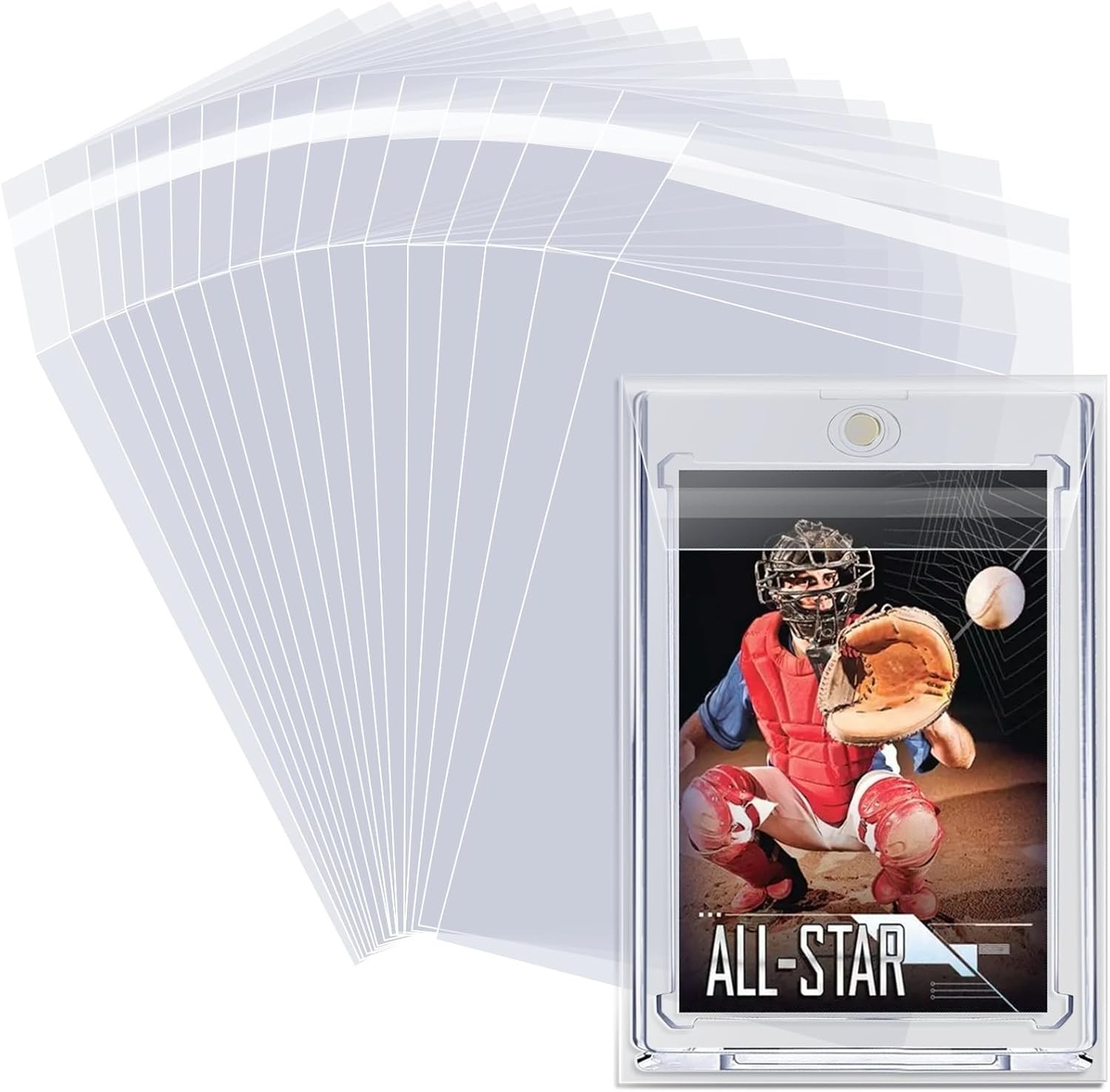 Team Bags, Cards Sleeves for 35PT Magnetic Card Holders Sleeves – 100 Pack