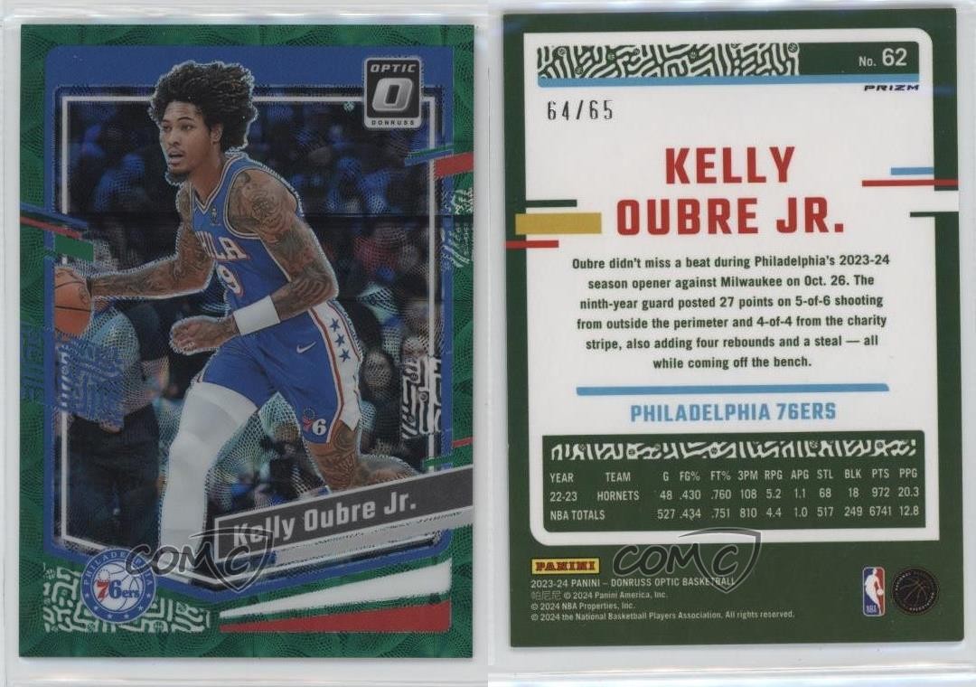 2023-24 Panini Donruss Optic International Green Prizm 64/65 Kelly Oubre Jr 1gw7