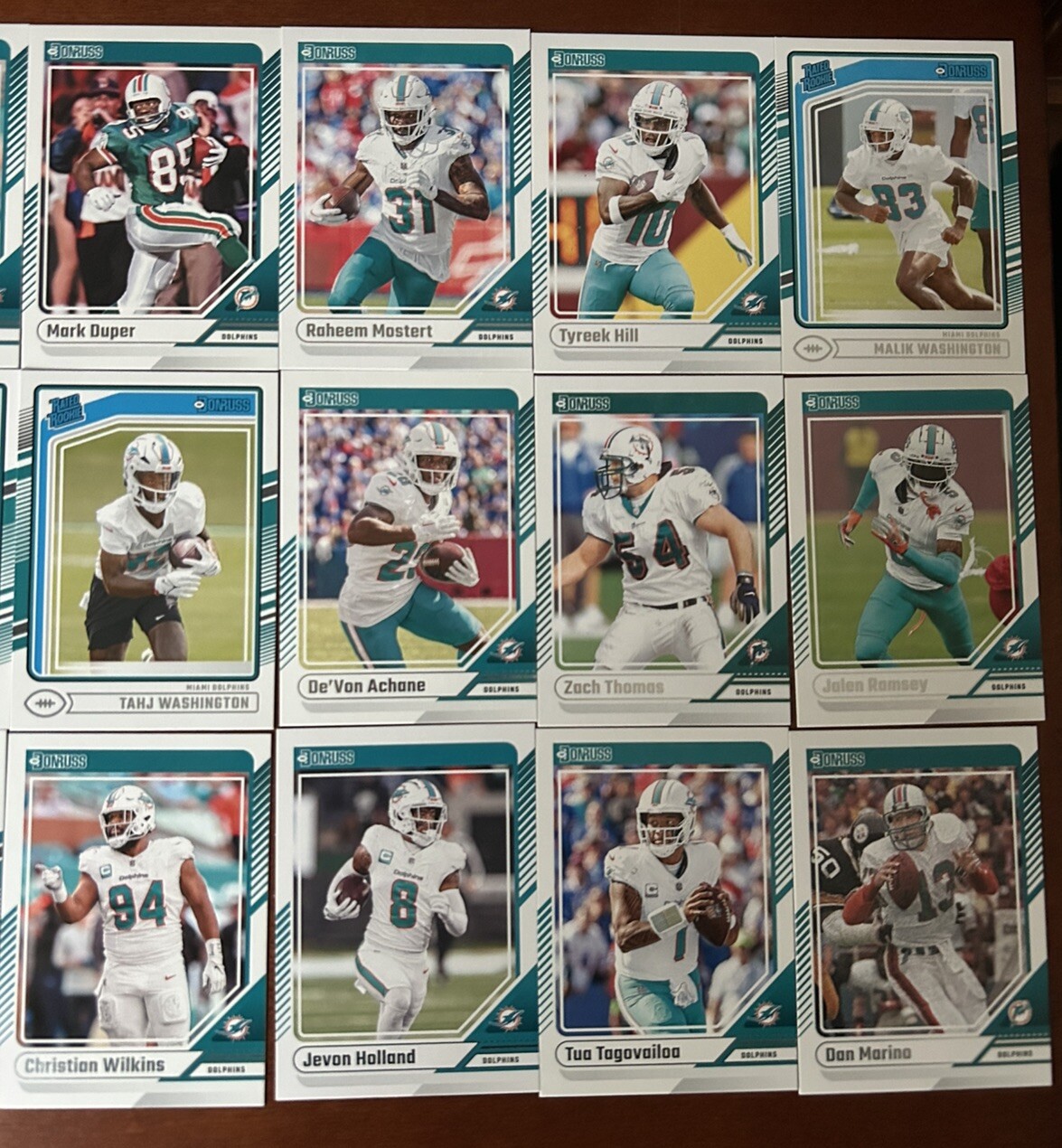 2024 Donruss Football (1-400 Set) Miami Dolphins Team Set (15 Cards)