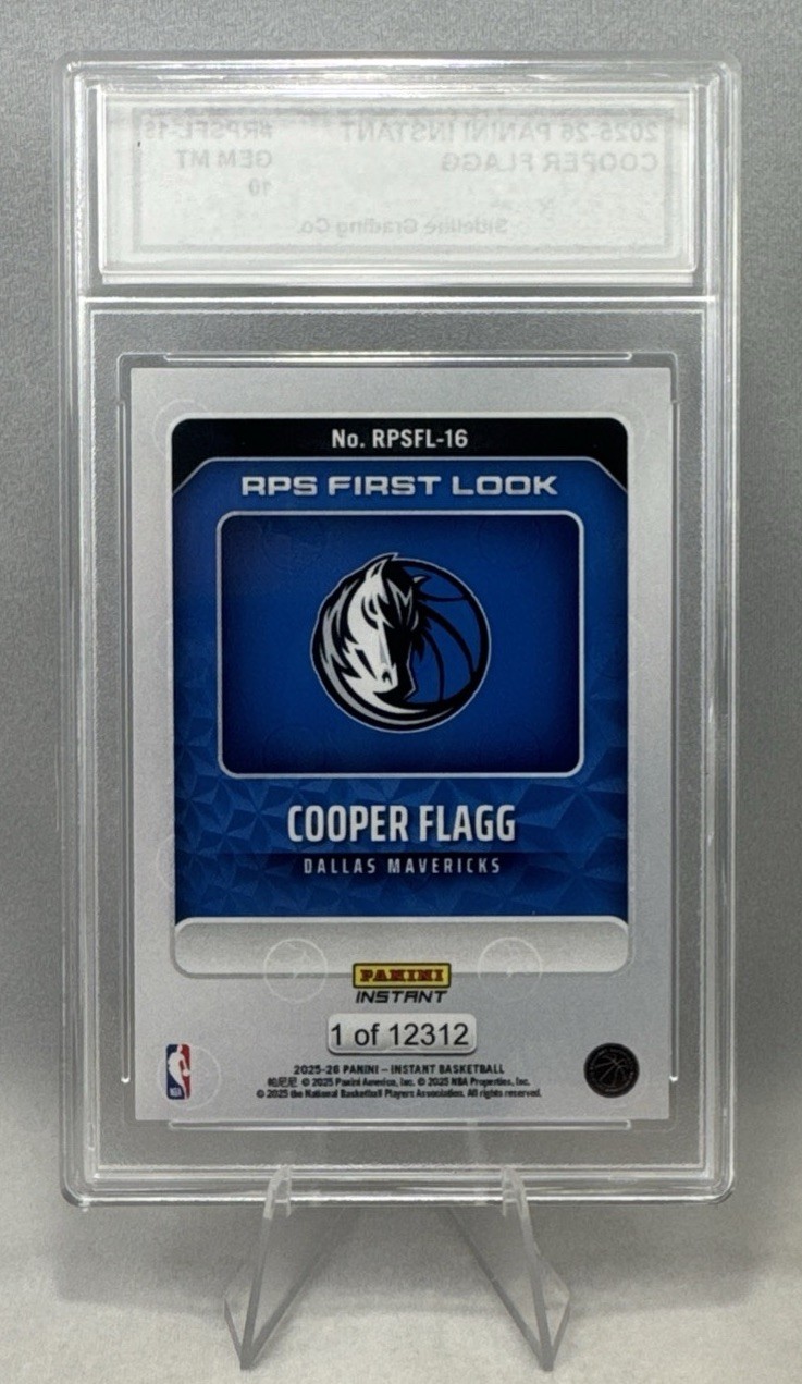 Cooper Flagg Rookie Set Graded Gem Mint 10 2025 Panini Instant & Topps Now RC