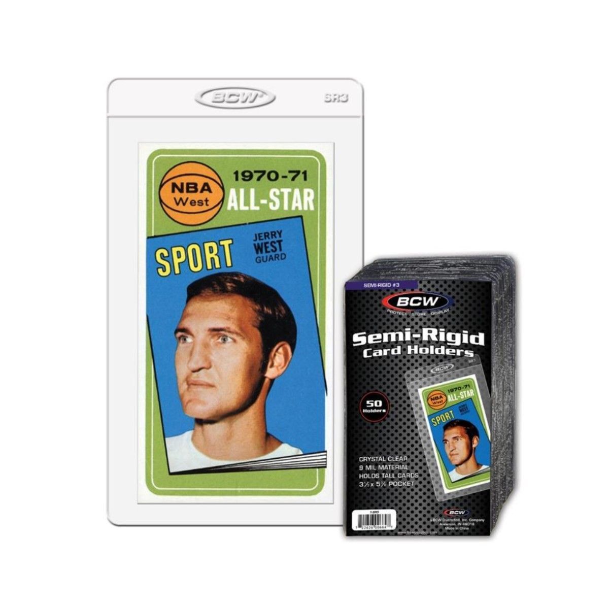 4 packs of 50 (200) BCW 3 ³⁄₁₆” x 5 ⅛” Semi-Rigid #3 Tall Trading Card Holders