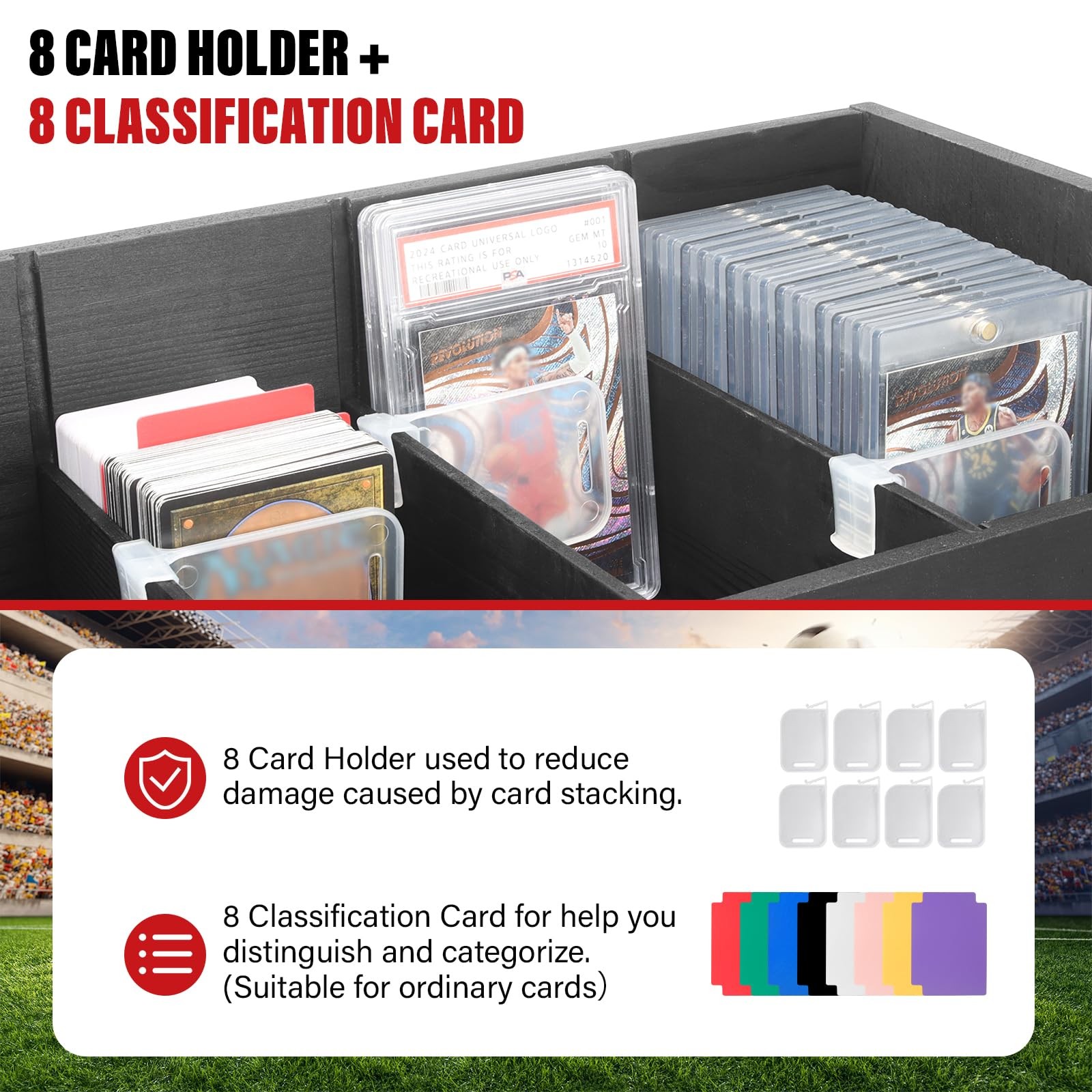 5Tier Trading Card Display,Large Capacity Card Display Stand with 8Row Storag…