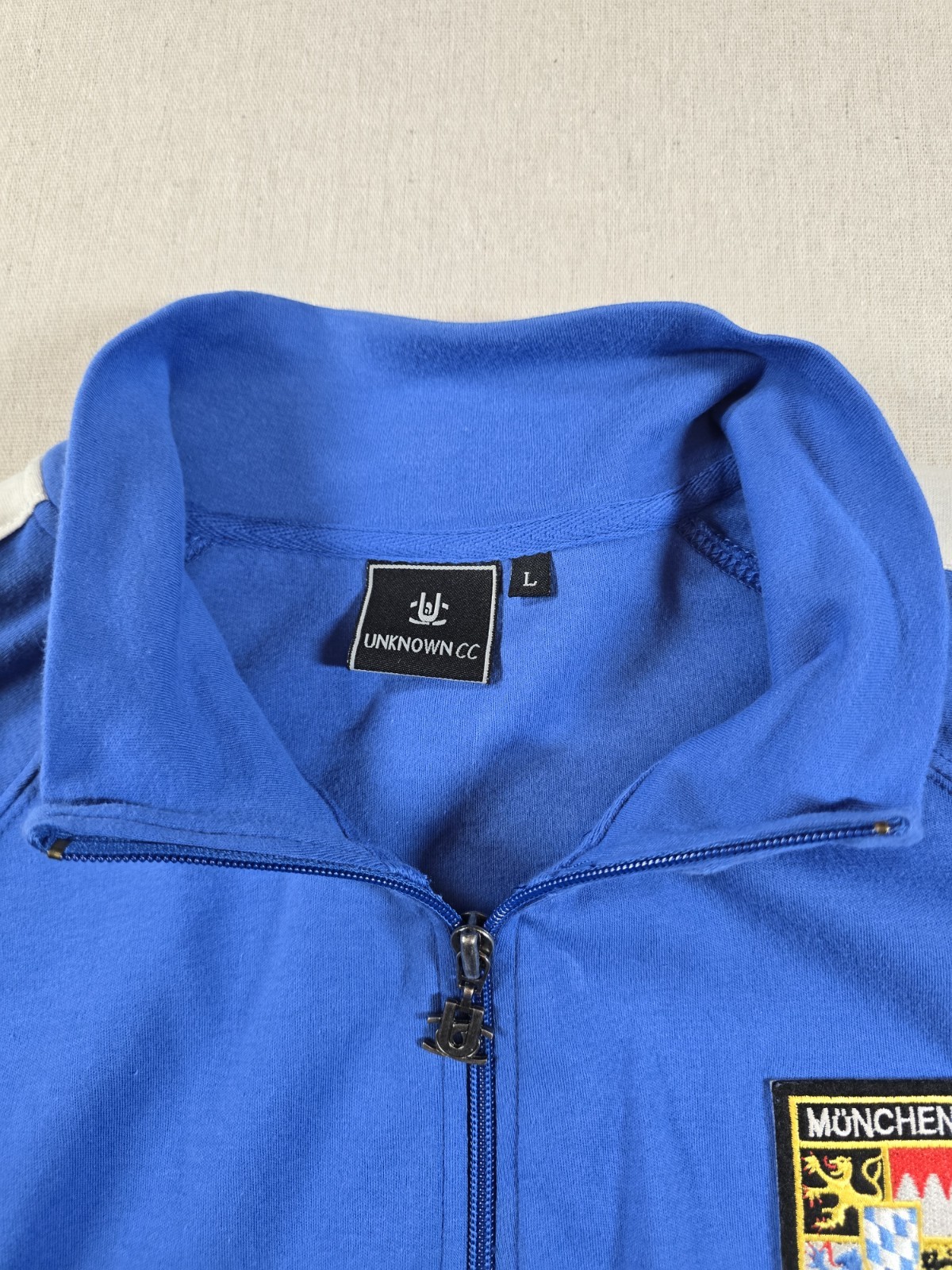 Munchen Unknown CC Men’s Blue Full-Zip Track Jacket with Patch Germany Size L