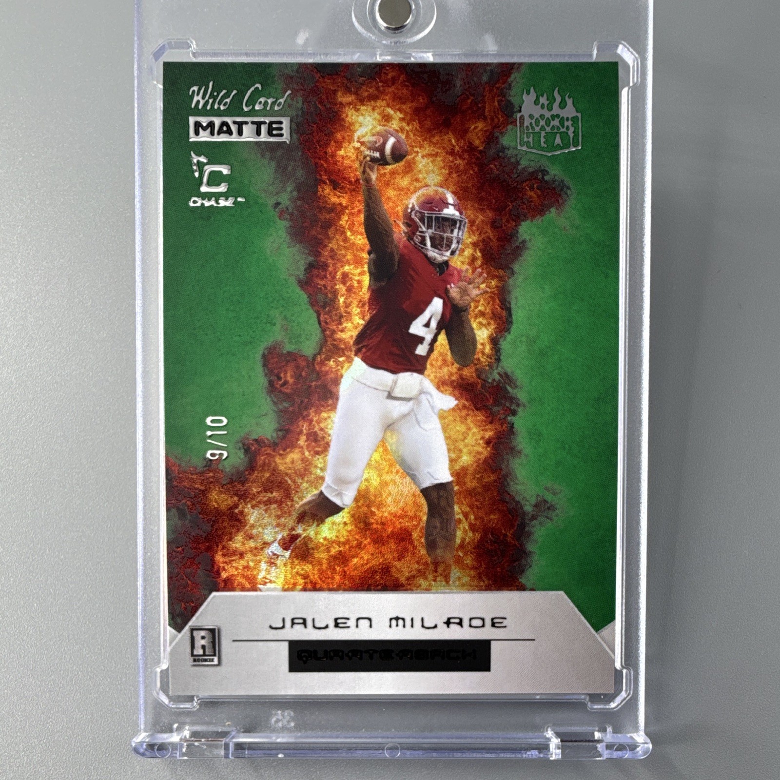 Wild Card 2025 Jalen Milroe Alabama Rookie Heat Matte #QB8 9/10 RC