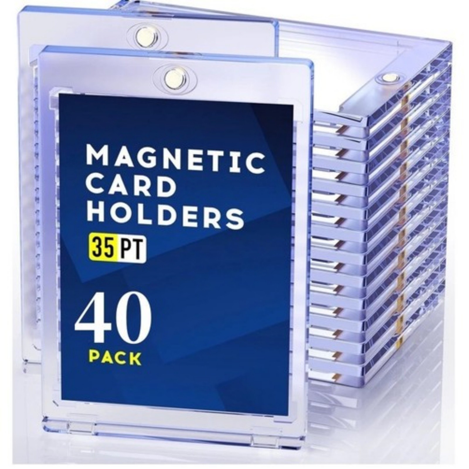 40 Pack Ultra-Thin Magnetic Trading Sports Card Holder 35pt One-Touch Hard Case