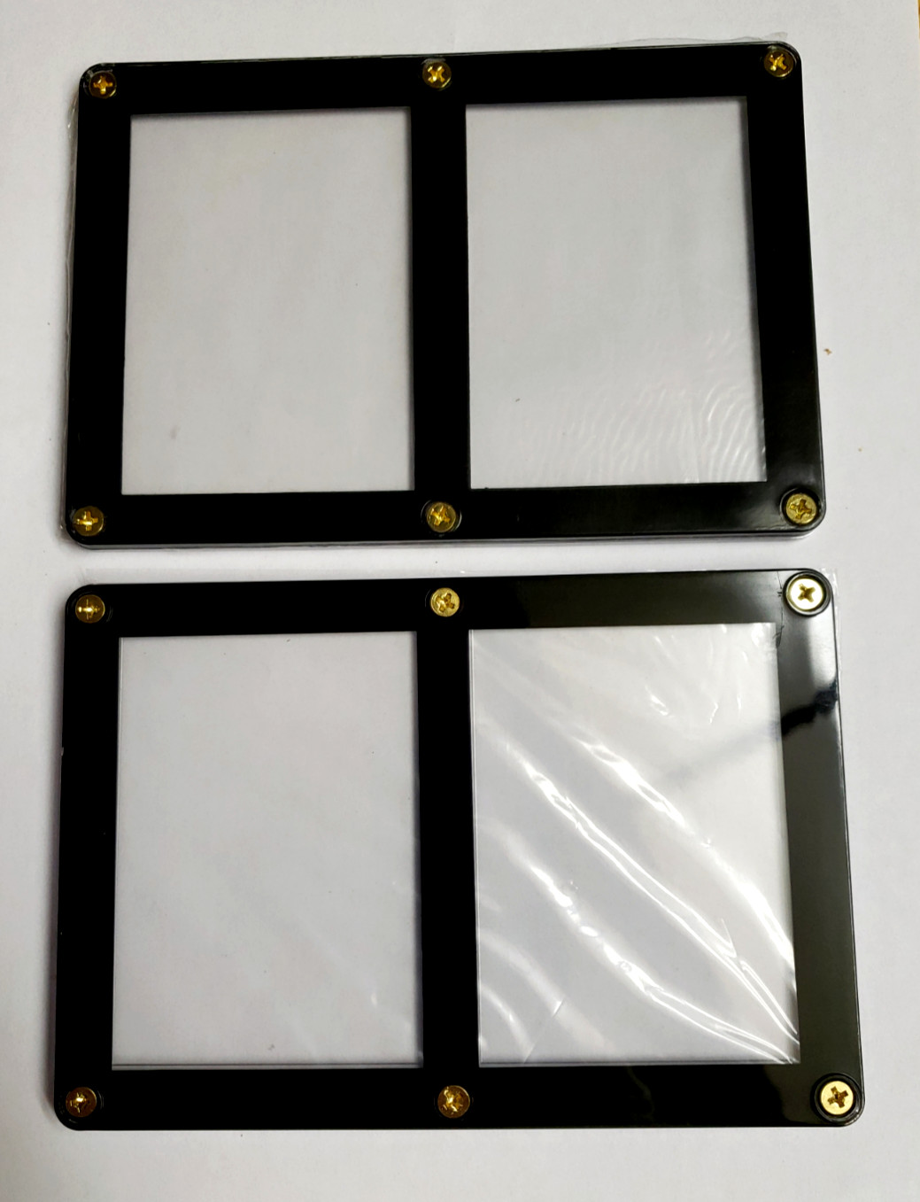 Protecto Double Card Holder SCREWDOWN Crystal Clear Recessed Card Area Lot Of 2