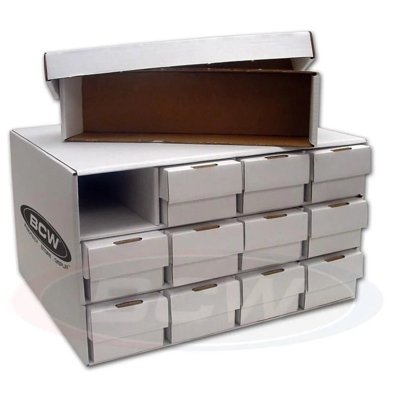 (1 ct) BCW Card House w/ 12 2 Piece 800ct Corrugated Cardboard Storage Boxes