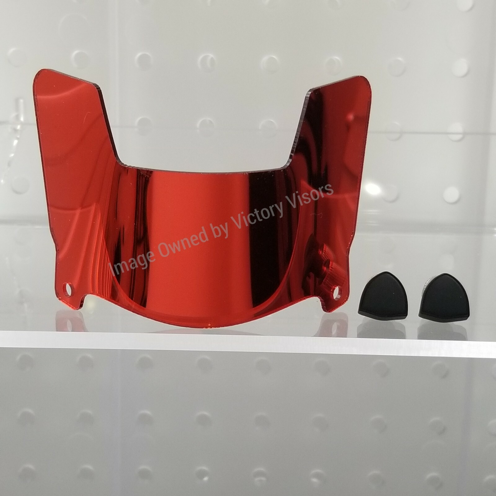 Chrome Red Mini Football Helmet Visor Eye Shield w/UA Clips.
