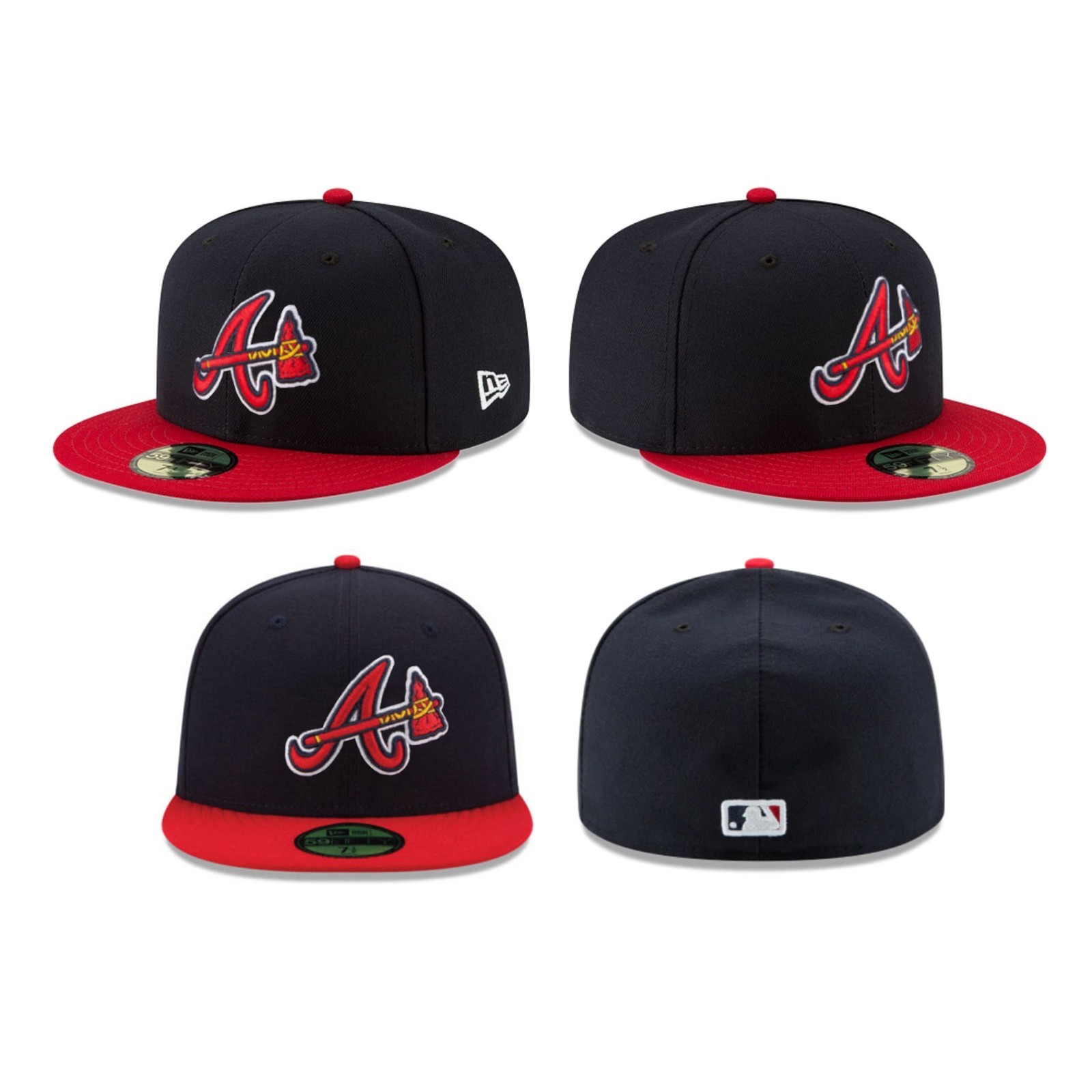 Atlanta Braves ATL MLB Game Authentic 59FIFTY Fitted Cap – 5950 A/Axe Logo Hat