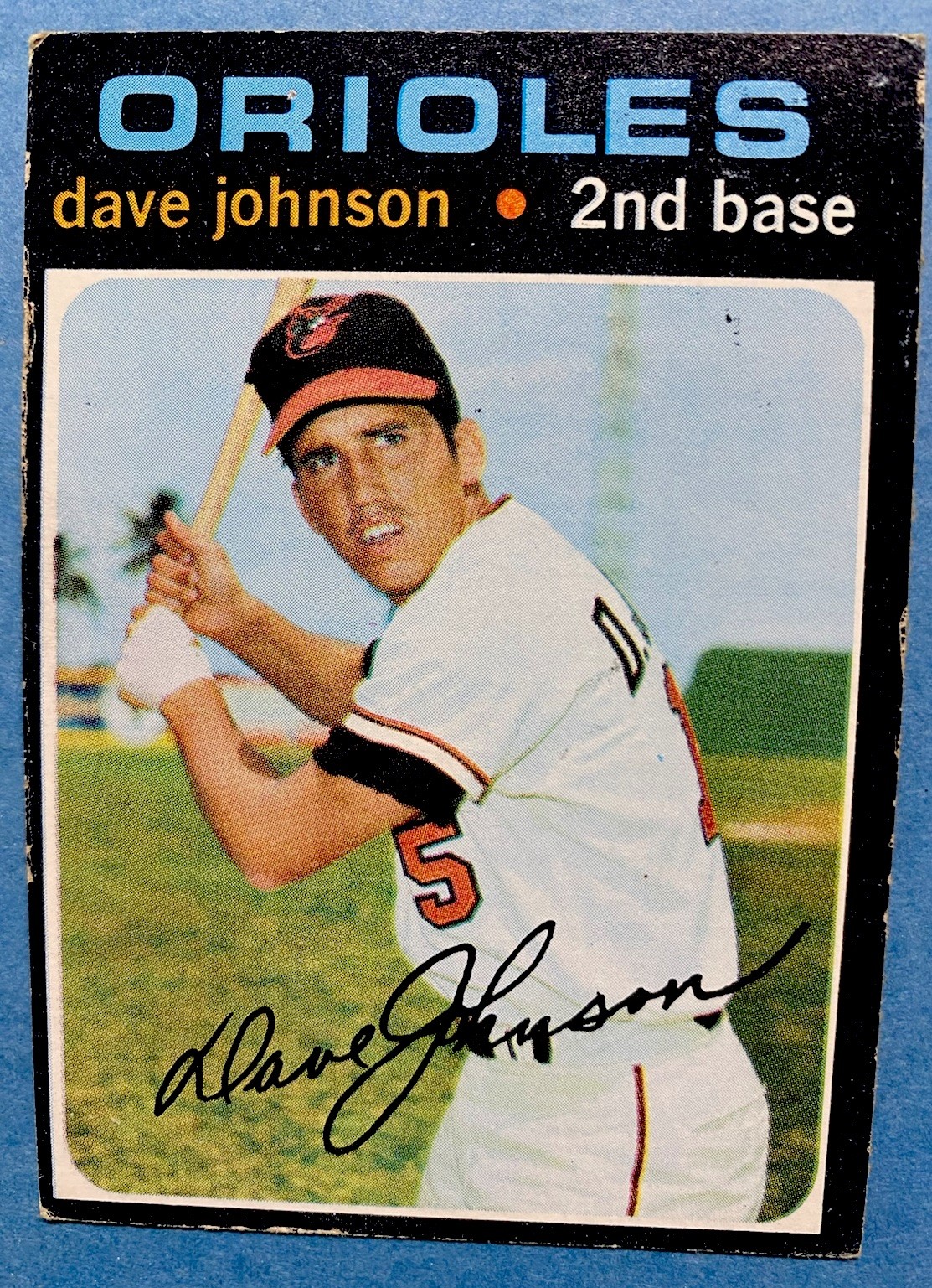 1971 Topps – Dave Johnson #595 Baltimore Orioles Baseball Card No Creases