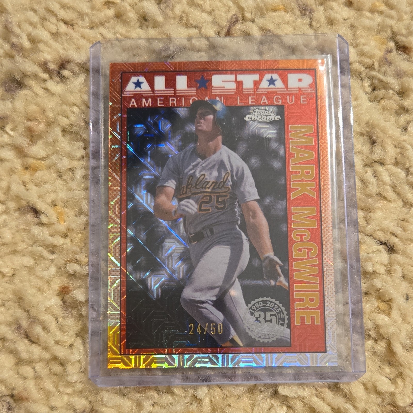 Topps Chrome Silver Pack Gold Refractor Mark McGwire #90ASC-25 /50 Athletics