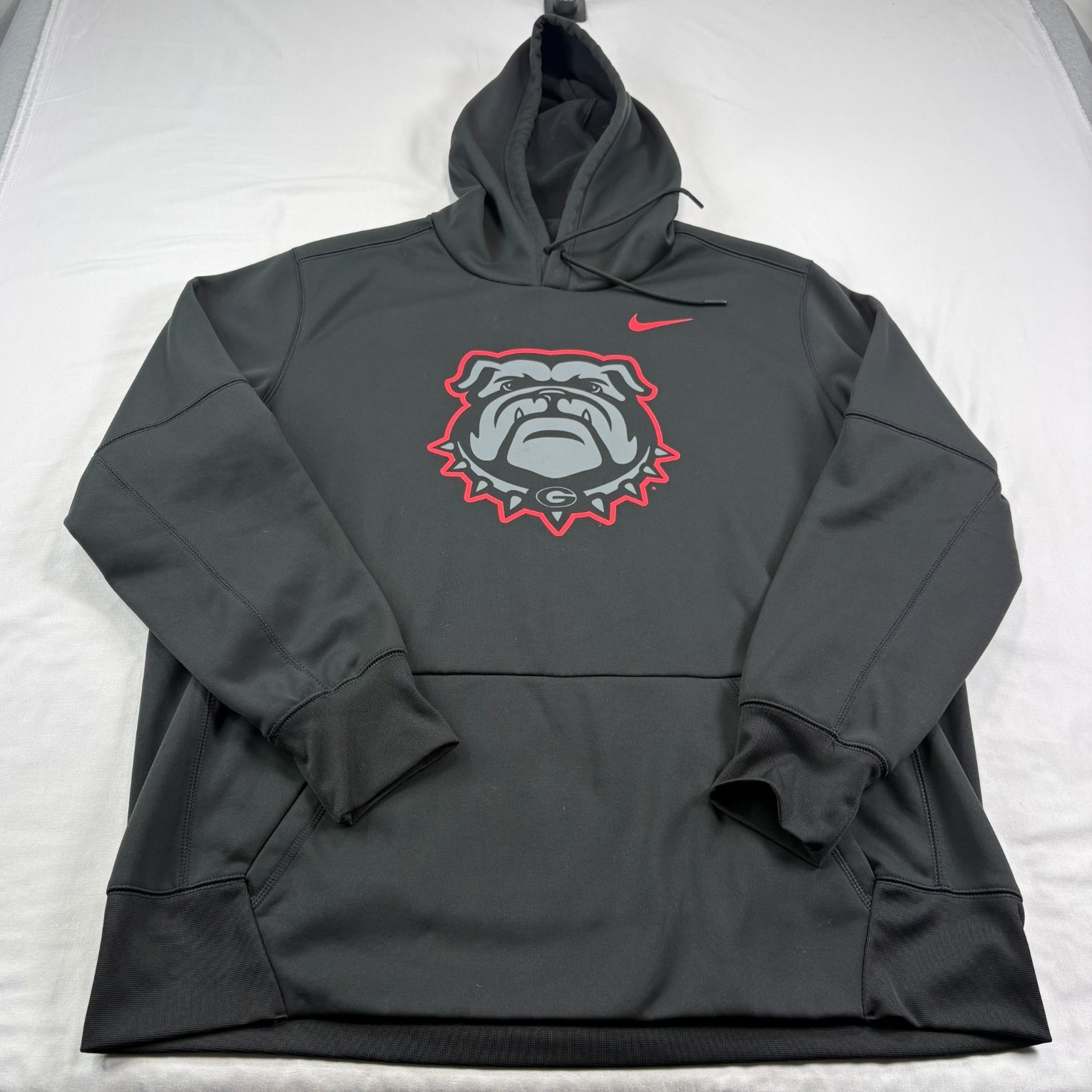 Georgia Bulldogs Nike Hoodie Mens XL Black Sweatshirt Pullover Big Logo NCAA