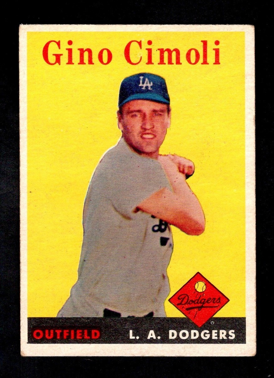 1958 Topps Baseball Card #286 Gino Cimoli LA Dodgers VG-EX