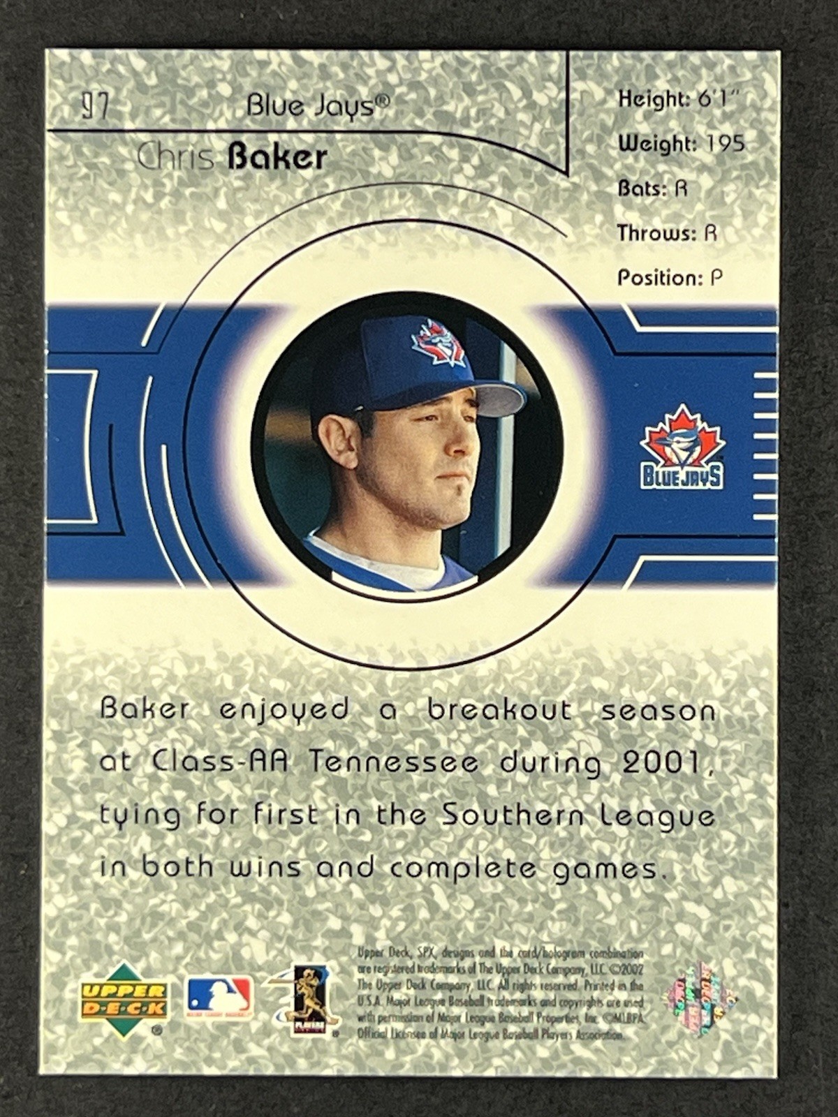 Chris Baker #97 RC 2002 SPx – Young Stars /1800 Toronto Blue Jays
