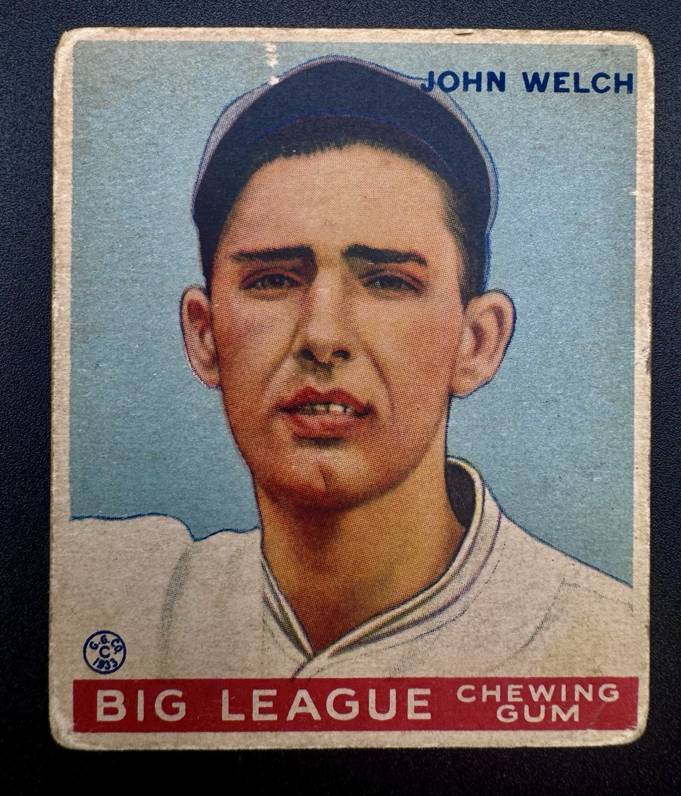 1933 Goudey John Welch 93 Boston Red Sox RC VG Baseball Card