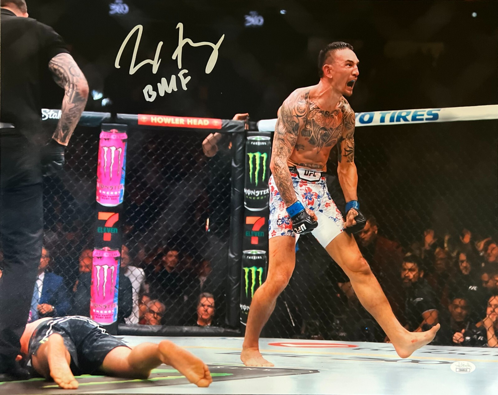 Max Holloway autographed signed inscribed 16×20 photo Blessed JSA Justin Gaethje