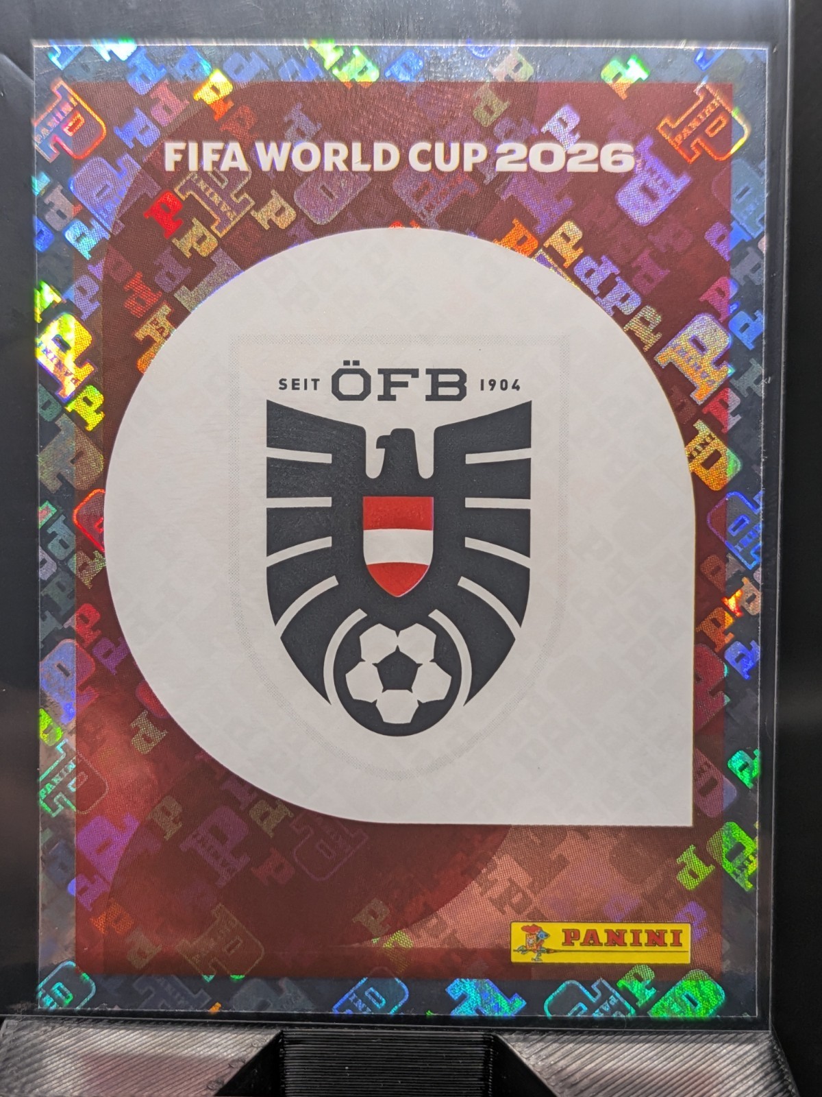 FIFA World Cup 2026 Panini Austria Badge Sticker AUT 1 Holographic