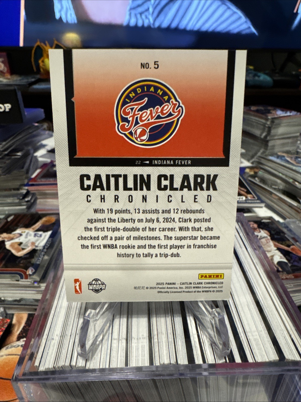 CAITLIN CLARK 2025 PANINI CHRONICLED BASE #5 First Career Triple-Double