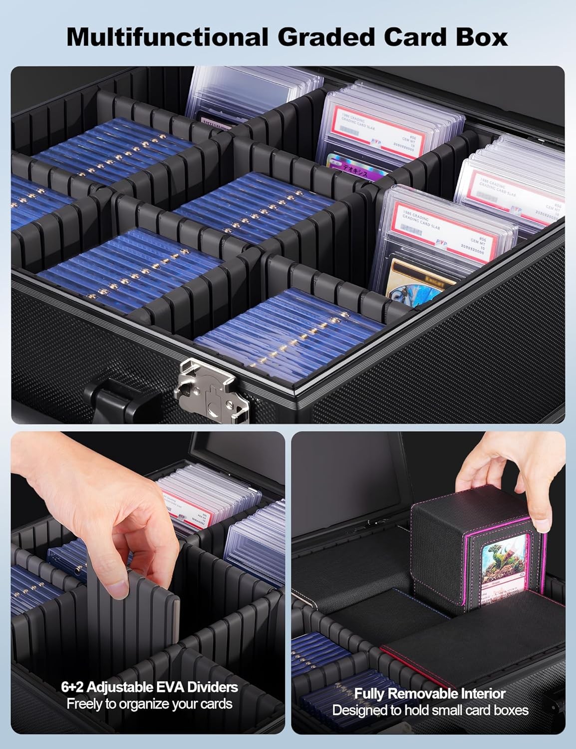 PSA Graded Card Storage Box TSA Lock Aluminum Alloy Trading Card Case Secure