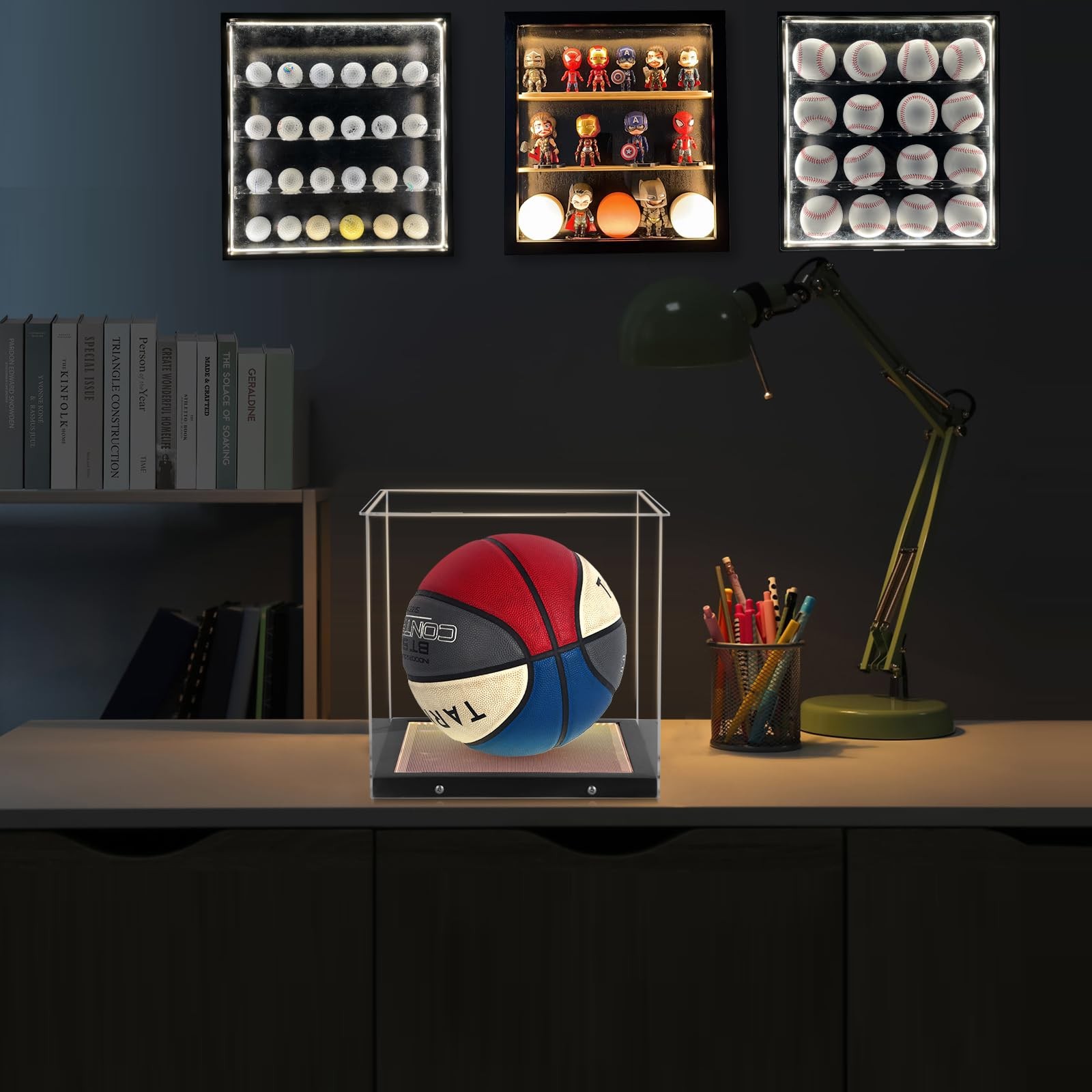 Basketball Display Case with Light Clear Acrylic Basketball Display , Display…