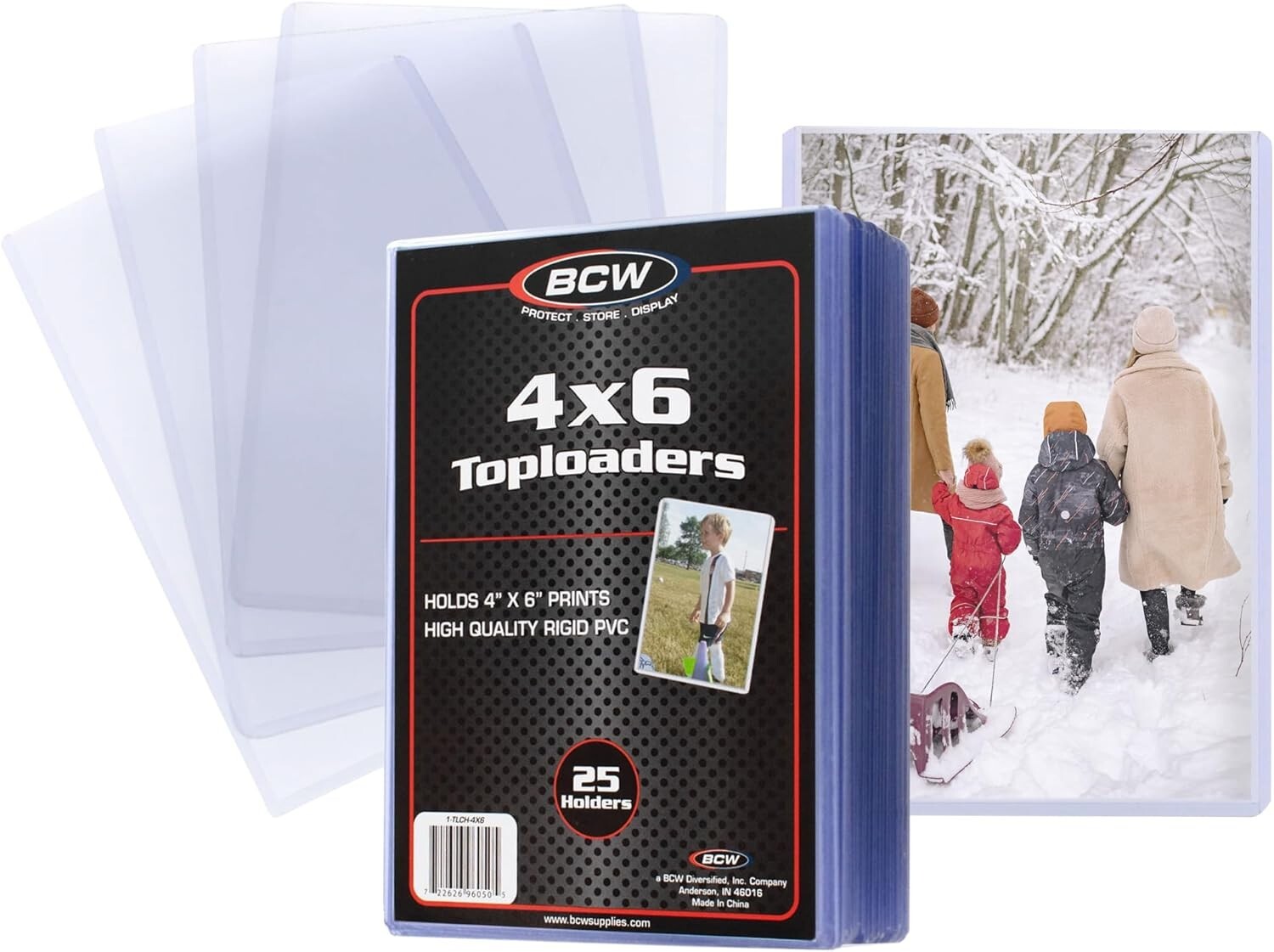 BCW 4X6 Post Card & Photo Top Loaders Rigid PVC Sleeves 25 Pack Clear Plastic