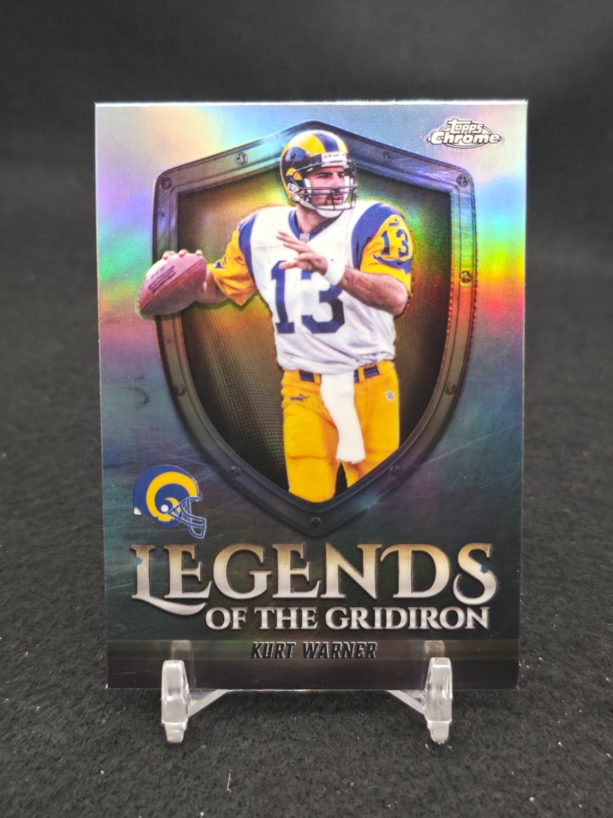 2025 Topps Chrome #LOG-1 Kurt Warner Legends of the Gridiron Refractor Rams