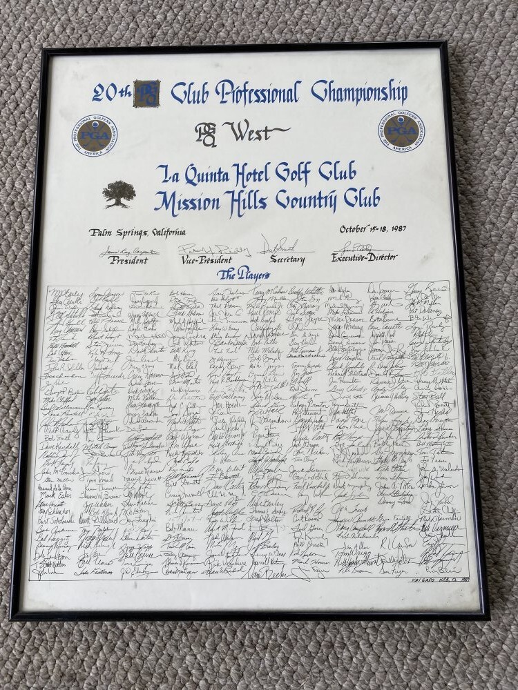1987 PGA West 20th Club Professional Championship Player Sign in Poster