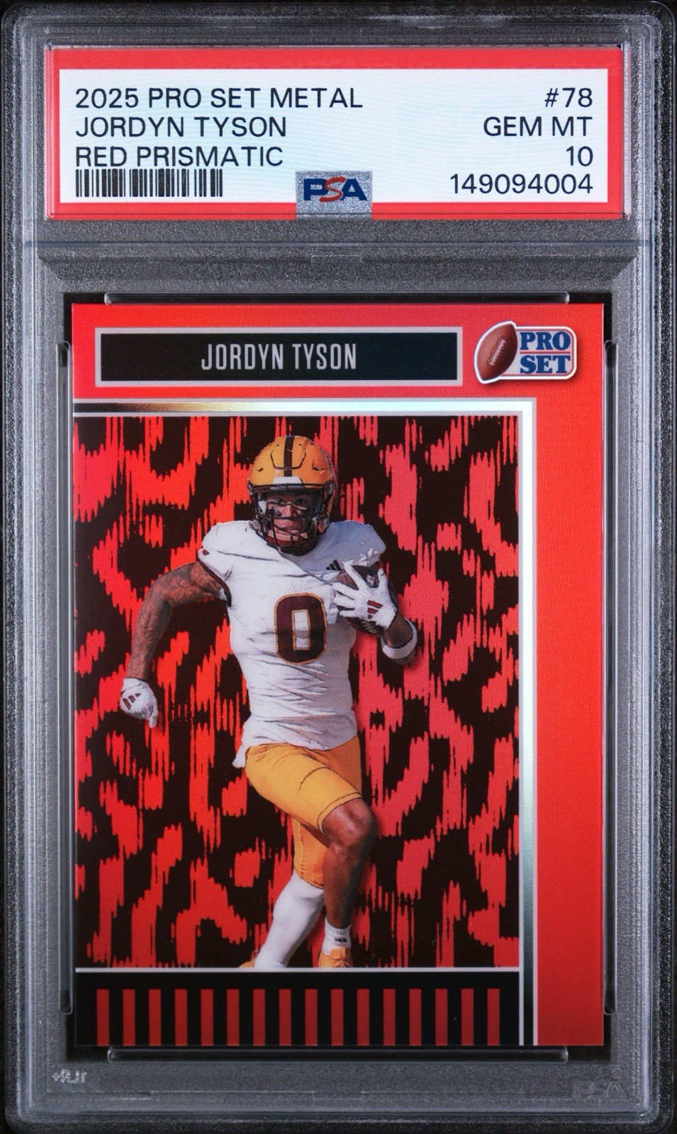 2025 Leaf Pro Set Metal JORDYN TYSON Red Tiger Stripe Prizm /5 PSA 10 RC SAINTS