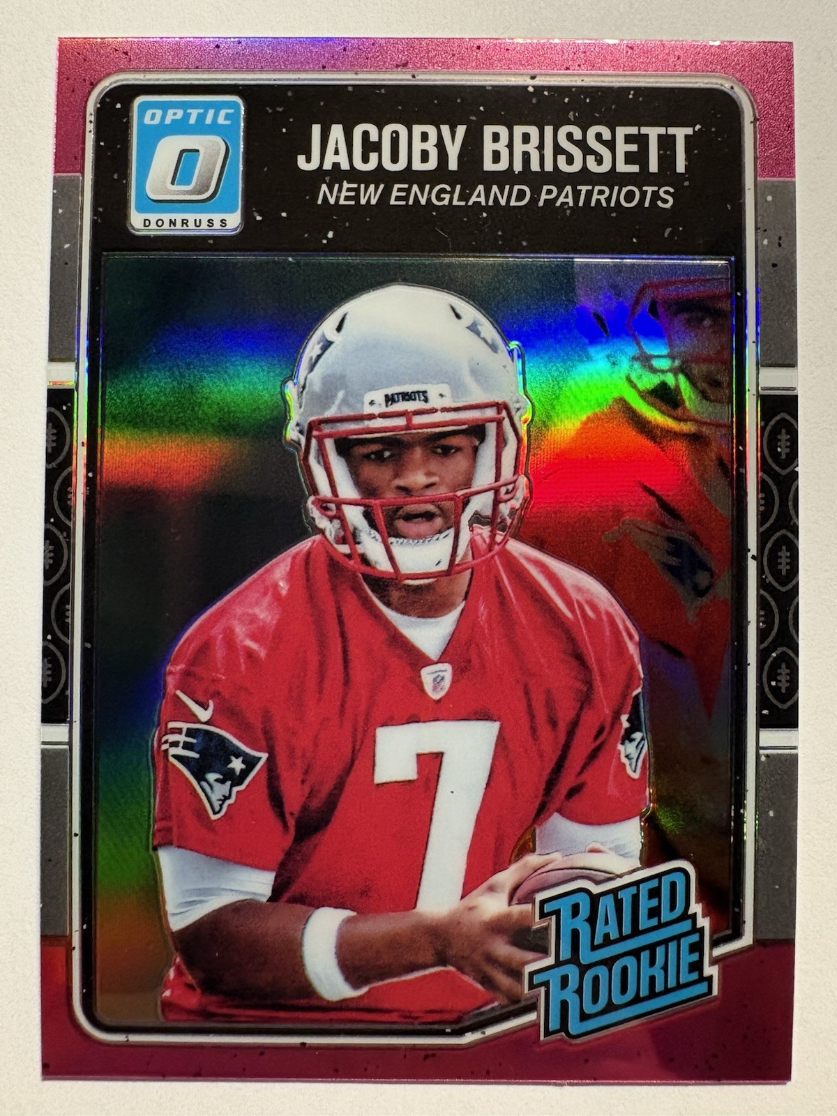 2016 Jacoby Brissett Donruss Optic Pink Holo Rated Rookie. Best Back Up All-time