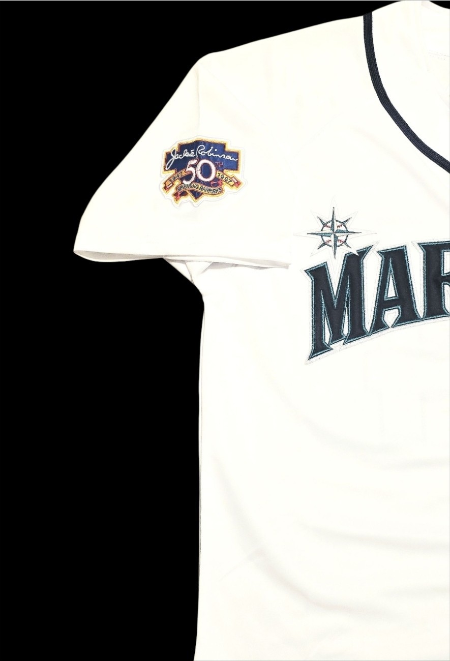 Ken Griffey Jr Seattle Mariners 1997 Men’s Home White Baseball Button-Up Jersey