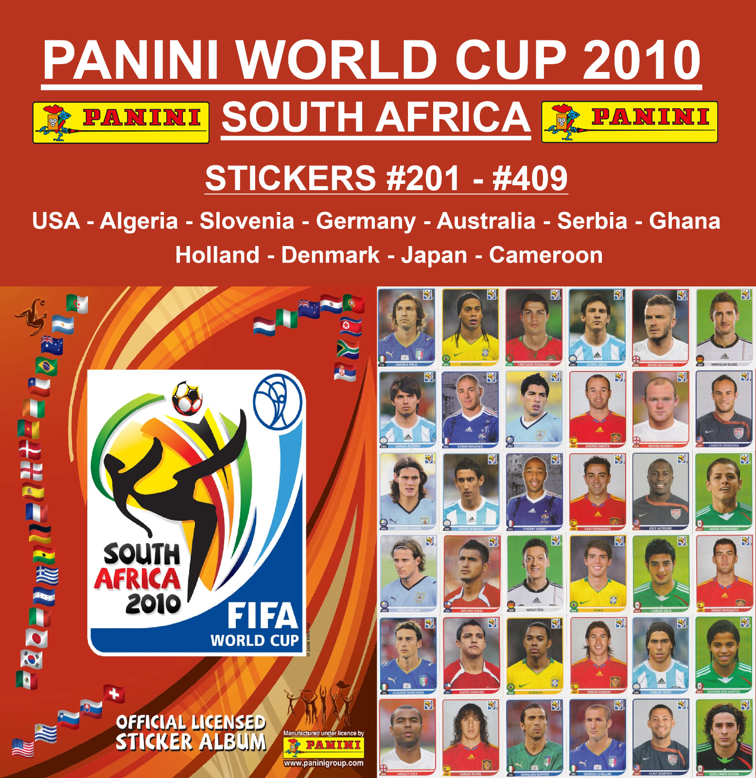Panini FIFA World Cup South Africa 2010 Stickers #201 – #409