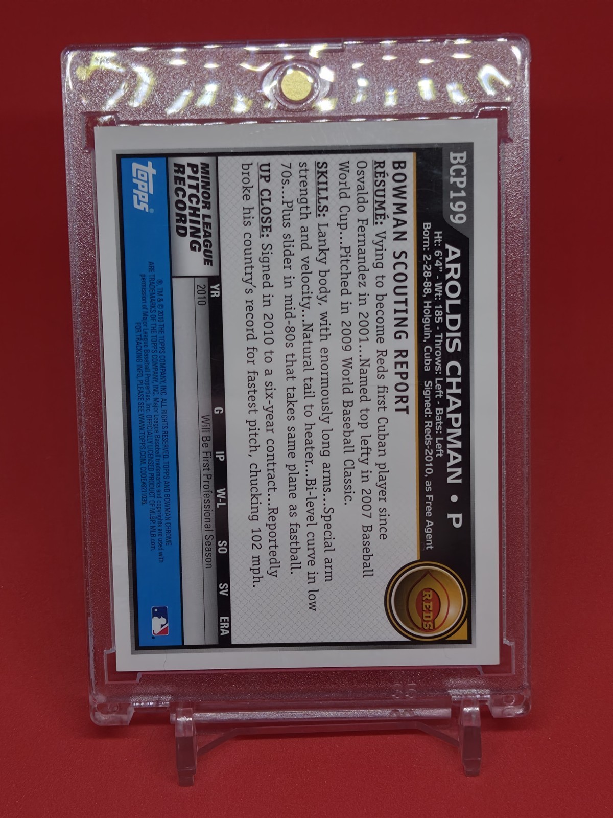 2010 Bowman Chrome Aroldis Chapman Rookie Autograph BCP-199 🔥THROWER!
