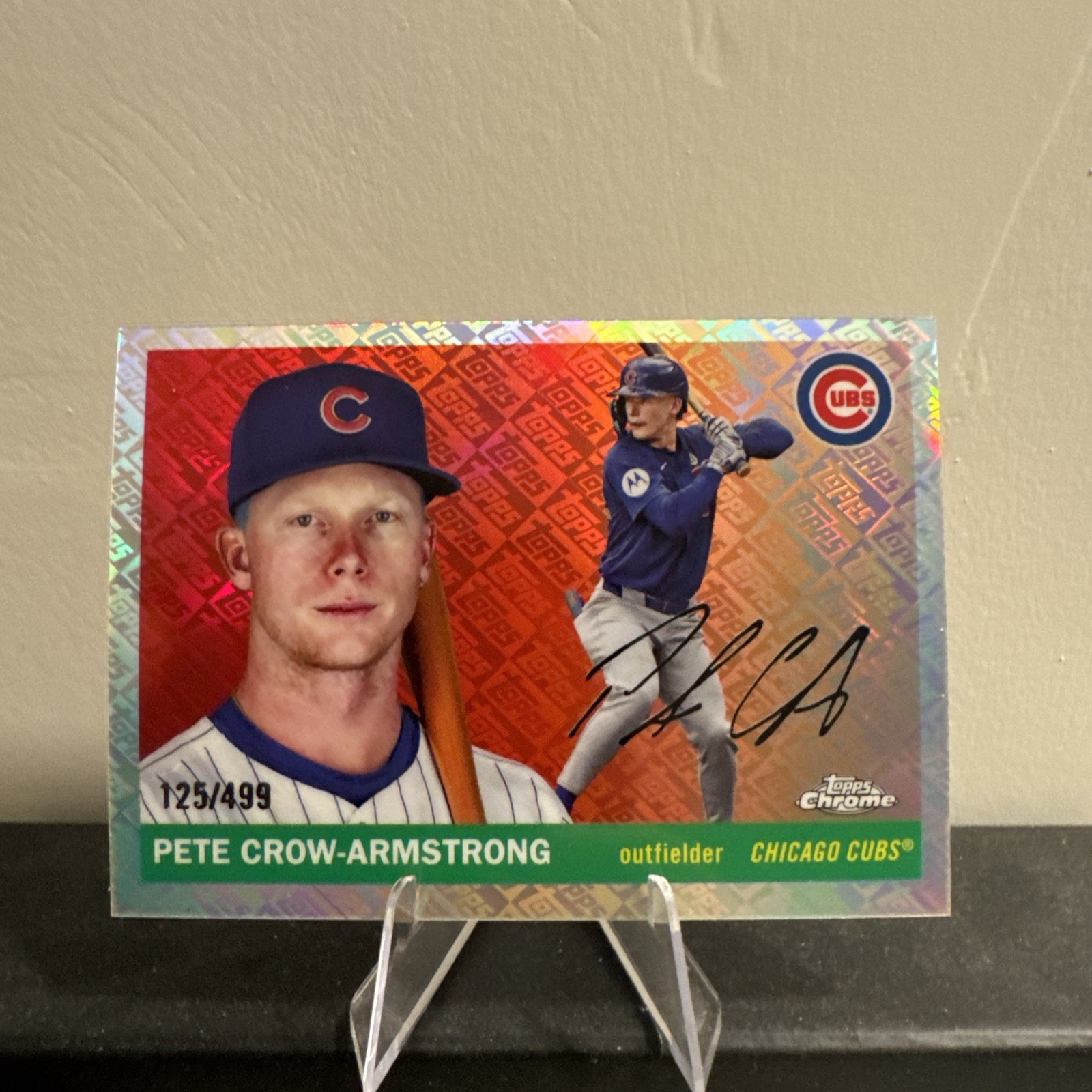 2025 Topps Chrome Platinum Pete Crow-Armstrong #73 Logofractor /499 Cubs