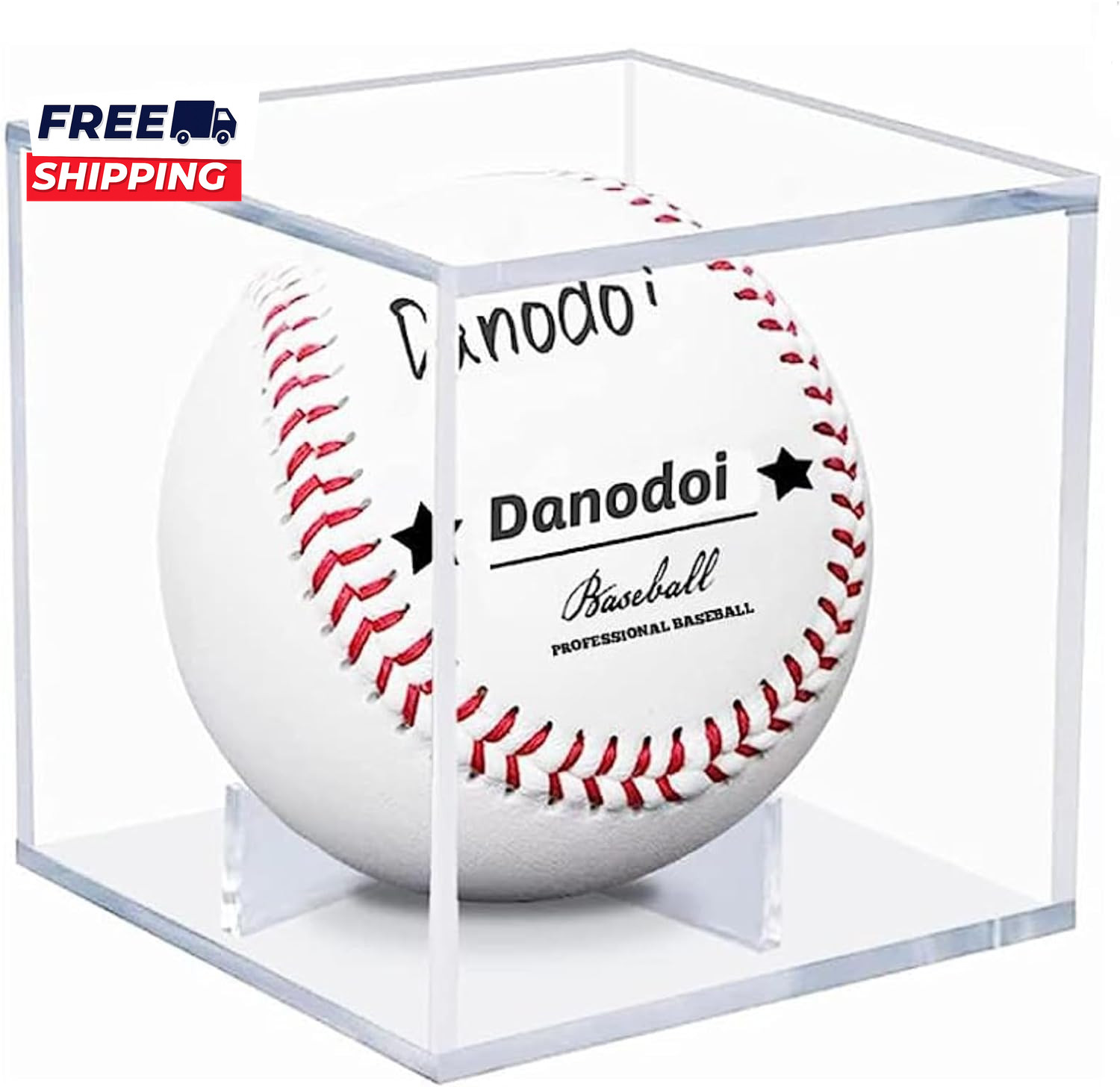 Baseball Display Case UV Protected Acrylic Clear Baseball Holder Square Cube Bal