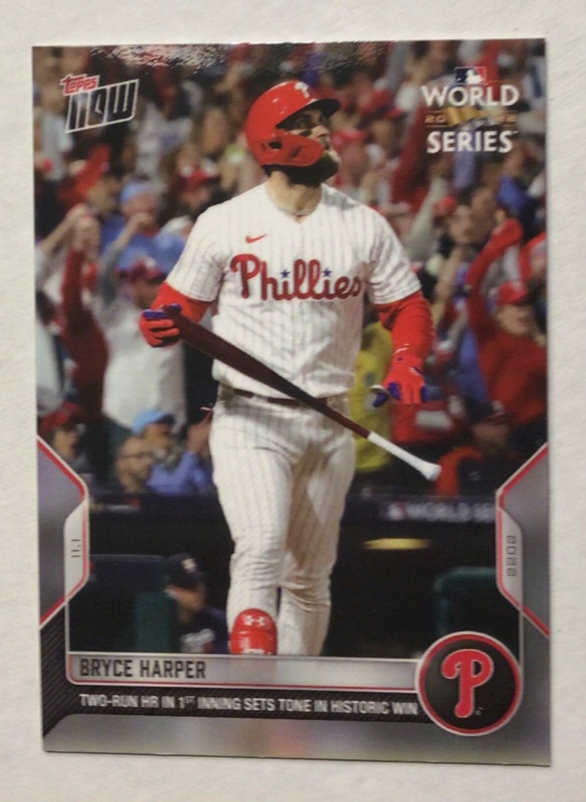 2022 TOPPS NOW #1141 BRYCE HARPER WORLD SERIES 2 RUN HR IN 1ST INNING PHILLIES