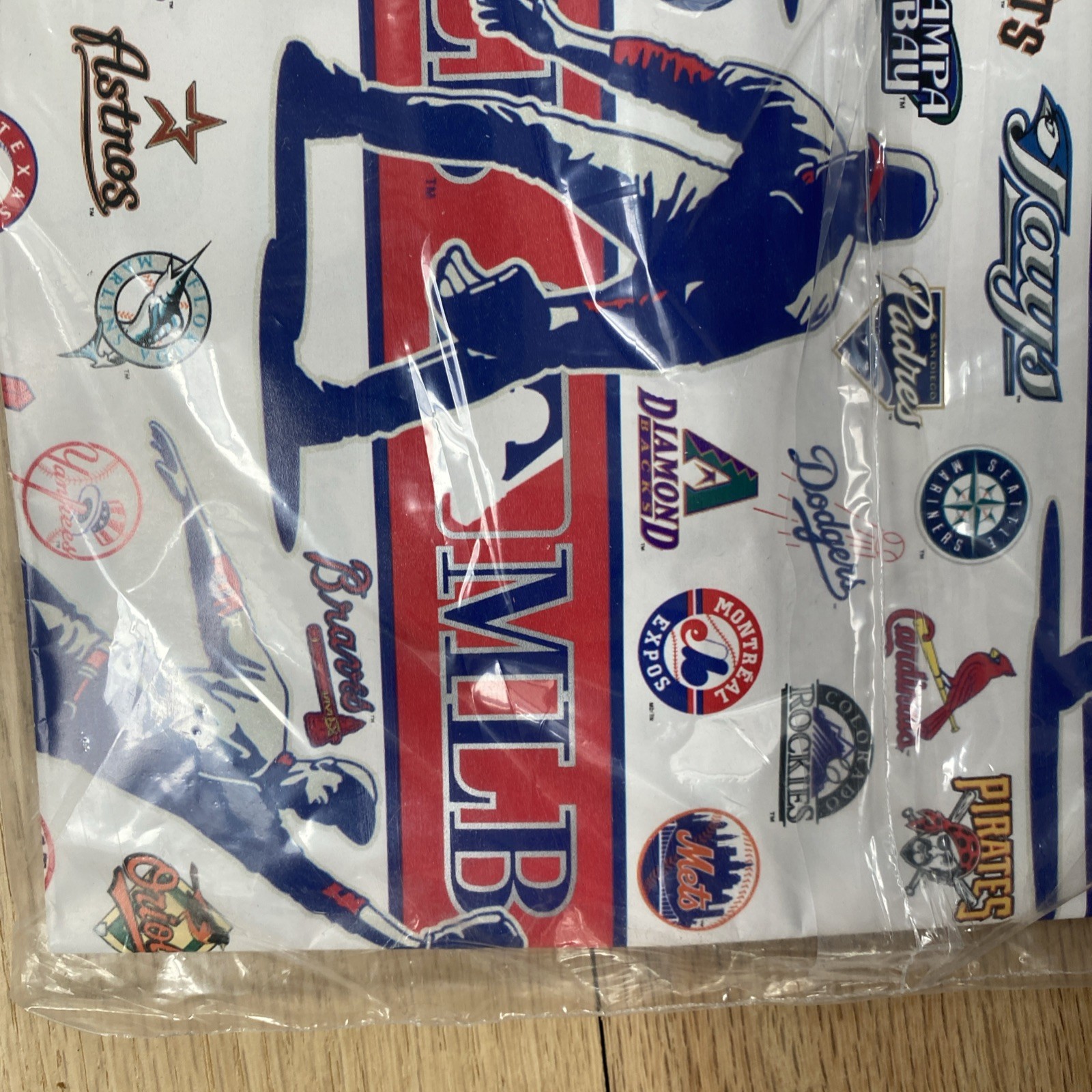 Vintage 2004 MLB All Teams Wrapping Paper Gift Wrap Birthday Holiday Rare