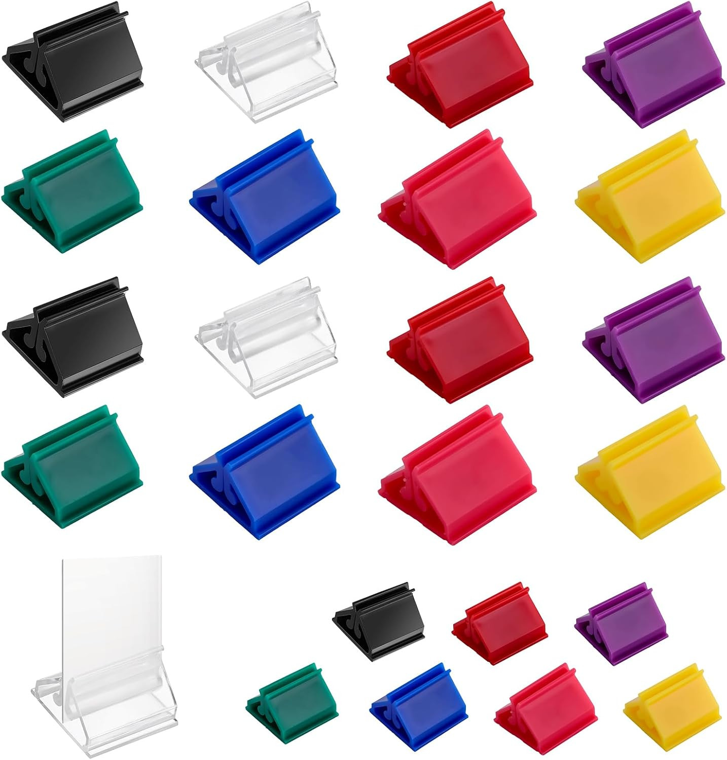 24 Pcs Plastic Game Card Stands, Multi-Color Place Card Holders, Anti-Slip Games