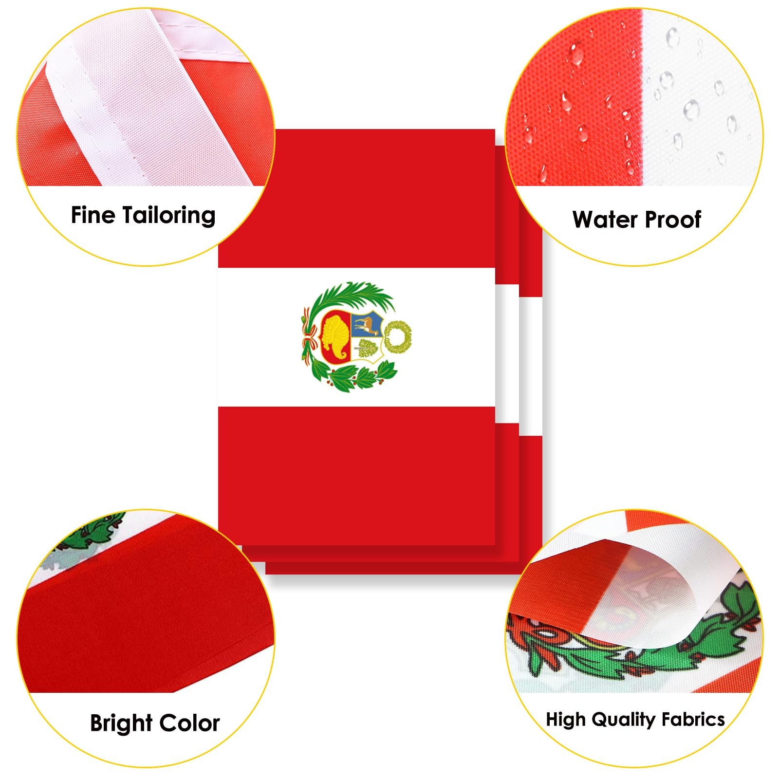 AhfuLife 30 Pcs Peru String Flags for Independence 5.51×8.26 in-30 Pcs,