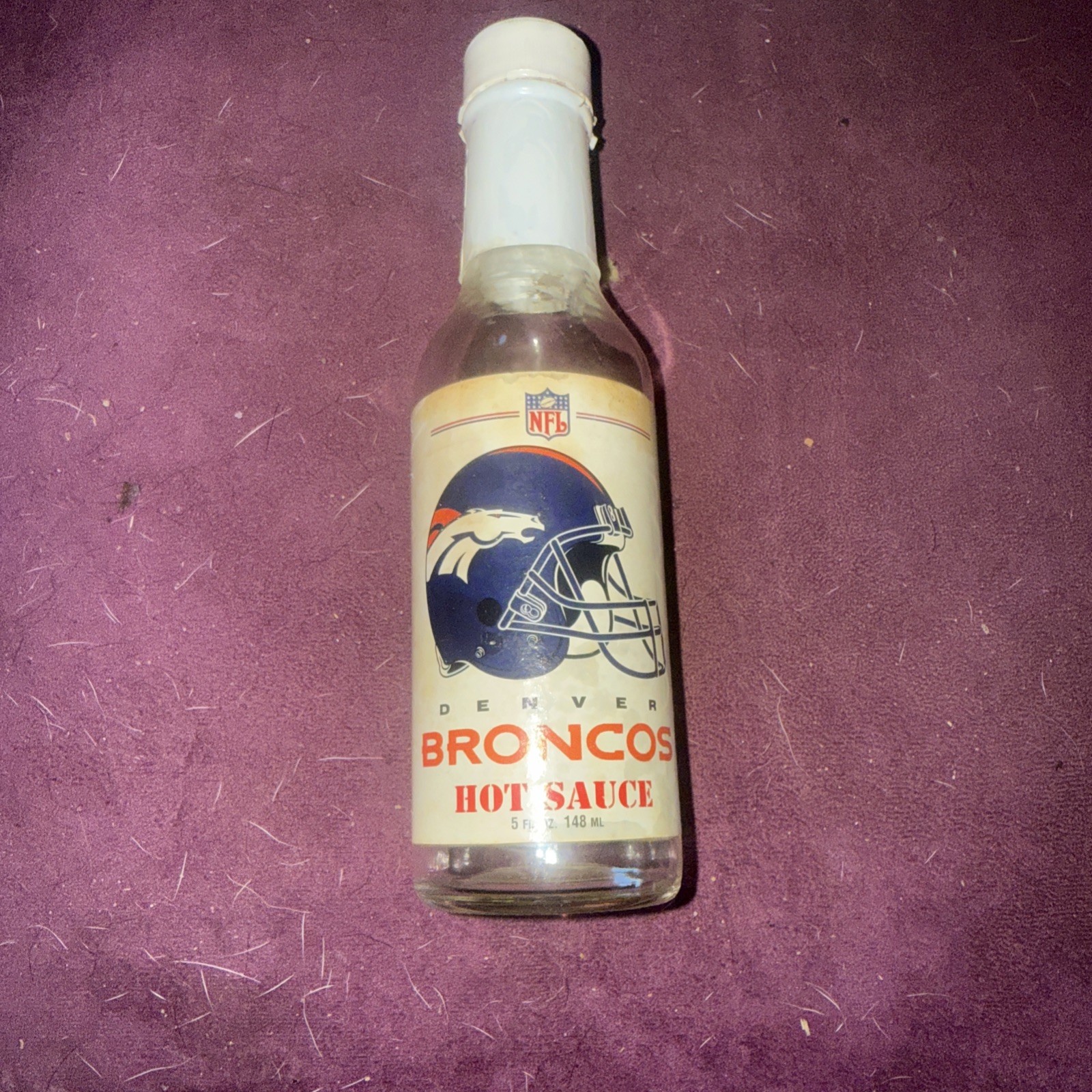 RARE Vintage NFL Denver Broncos Official Team Hot Sauce 5oz Empty.