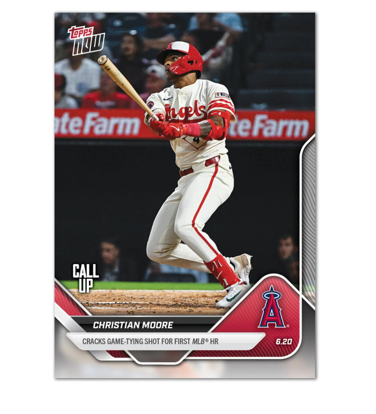 Christian Moore 1st MLB HOME RUN Angels- 2025 Topps Now Call Up Card 330 Presale