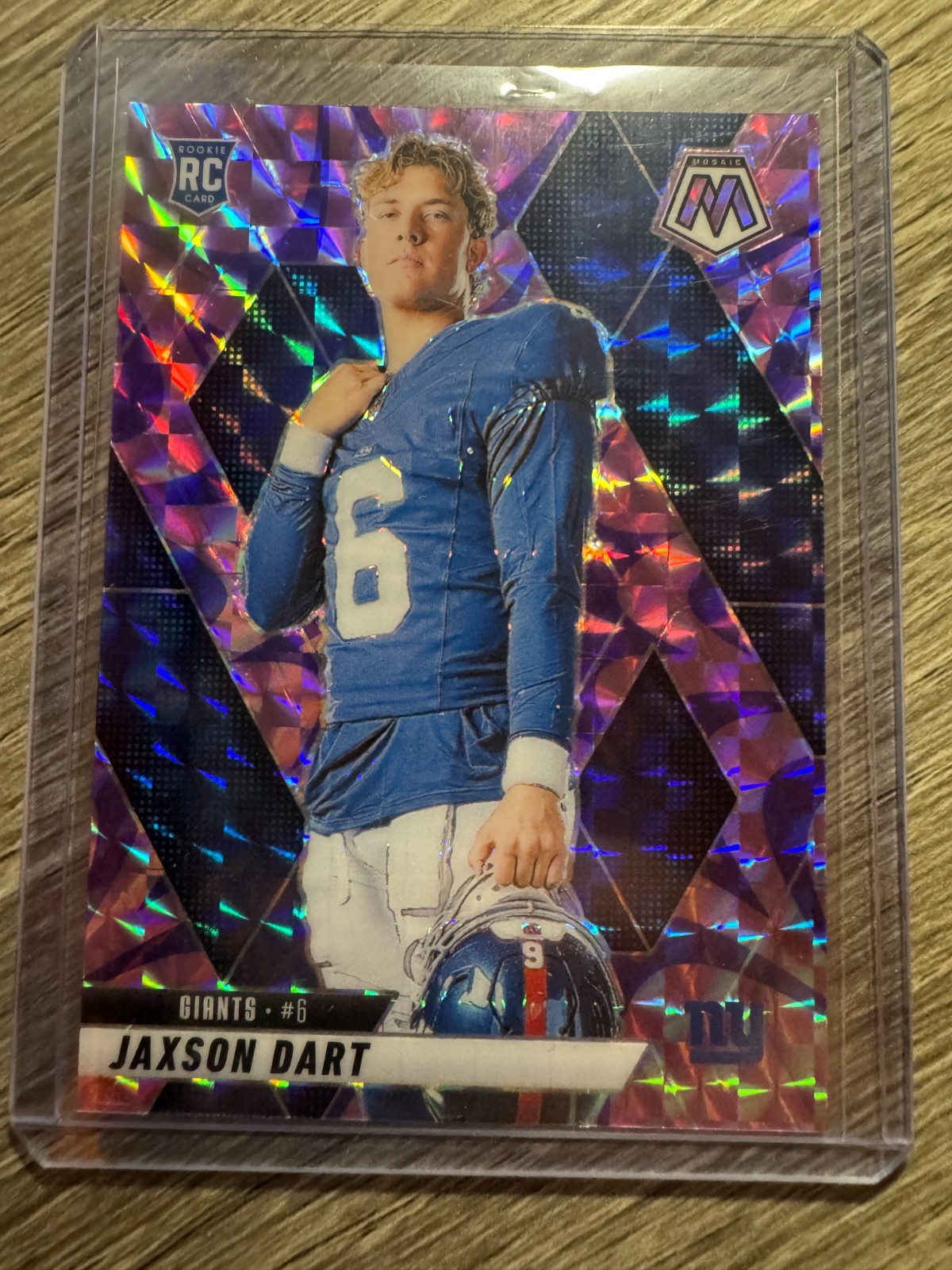 2025 Panini Mosaic Jaxson Dart Rookie Variation Reactive Purple Mosaic #288
