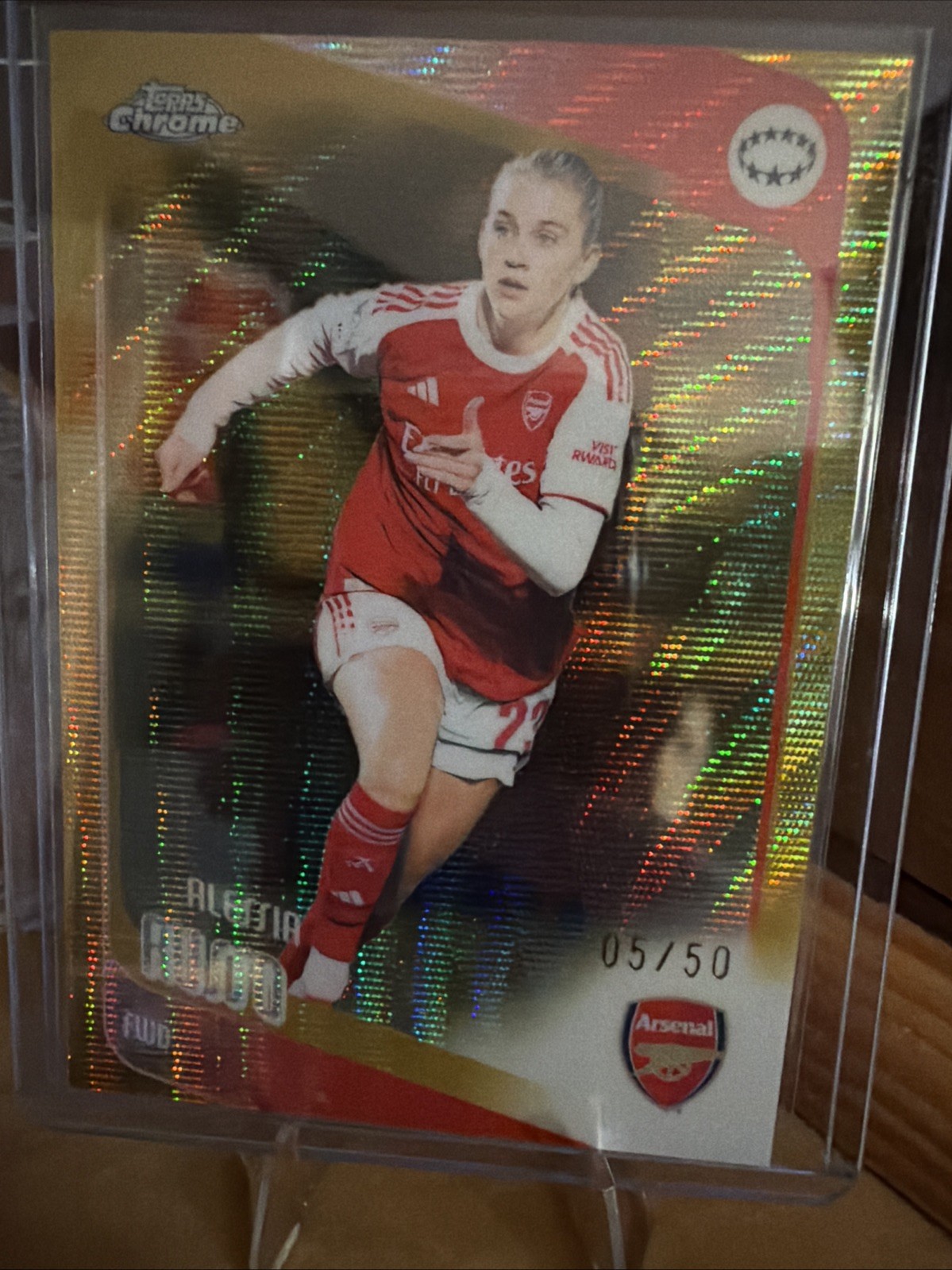 Topps Chrome UWCL 2025/26 Alessia Russo Arsenal Gold Wave /50