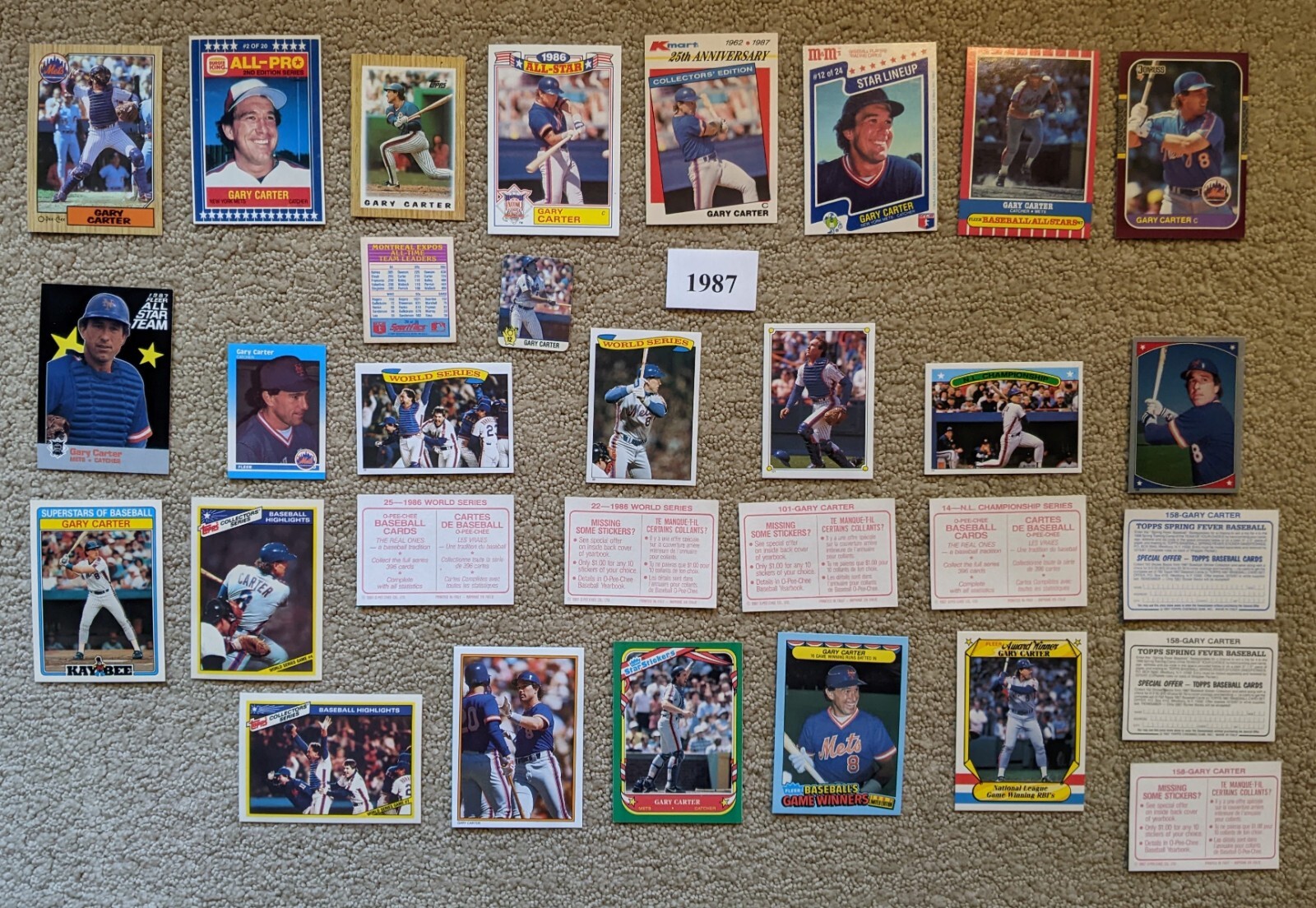 U Pick from over 200 different Gary Carter items – Oddball & More
