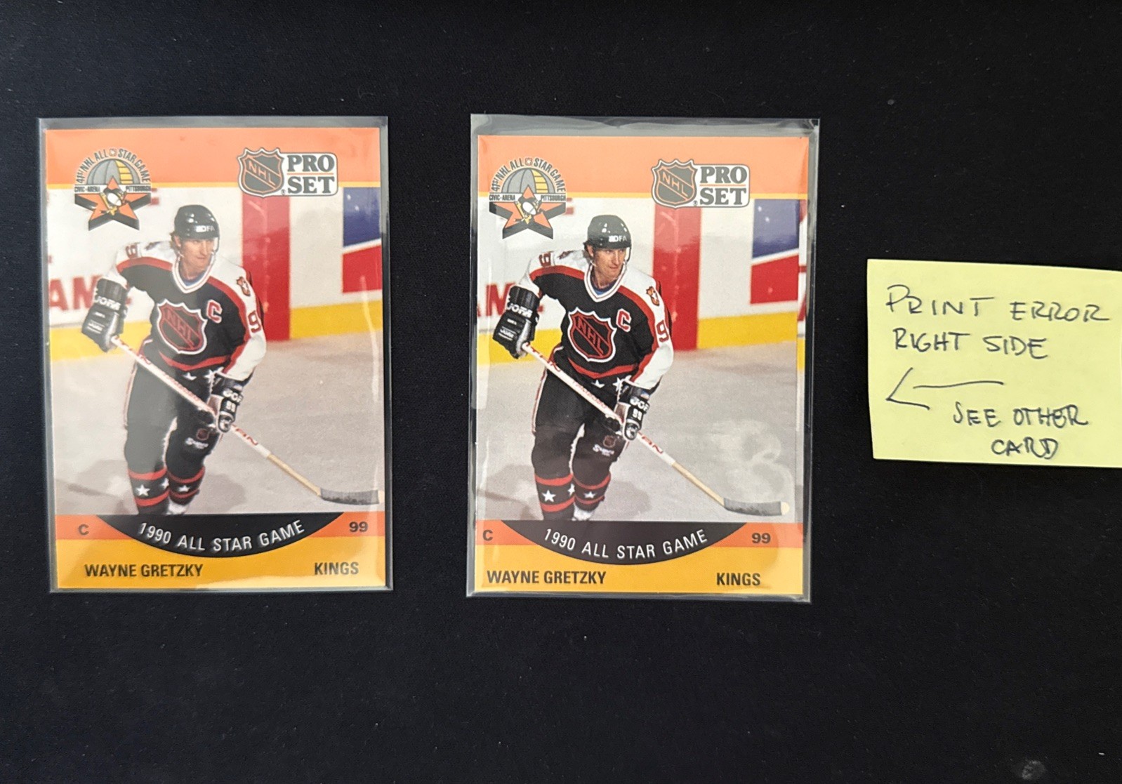 1990-91 Pro Set – Wayne Gretzky #340 – RARE!Printing Error Card (serious buyer)
