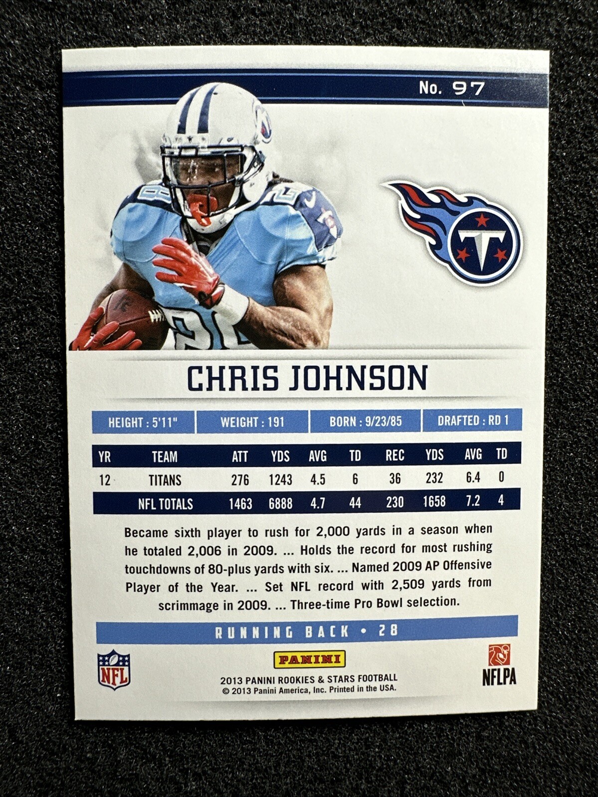 CHRIS JOHNSON #97 2013 Panini Rookies & Stars QTY Tennessee Titans