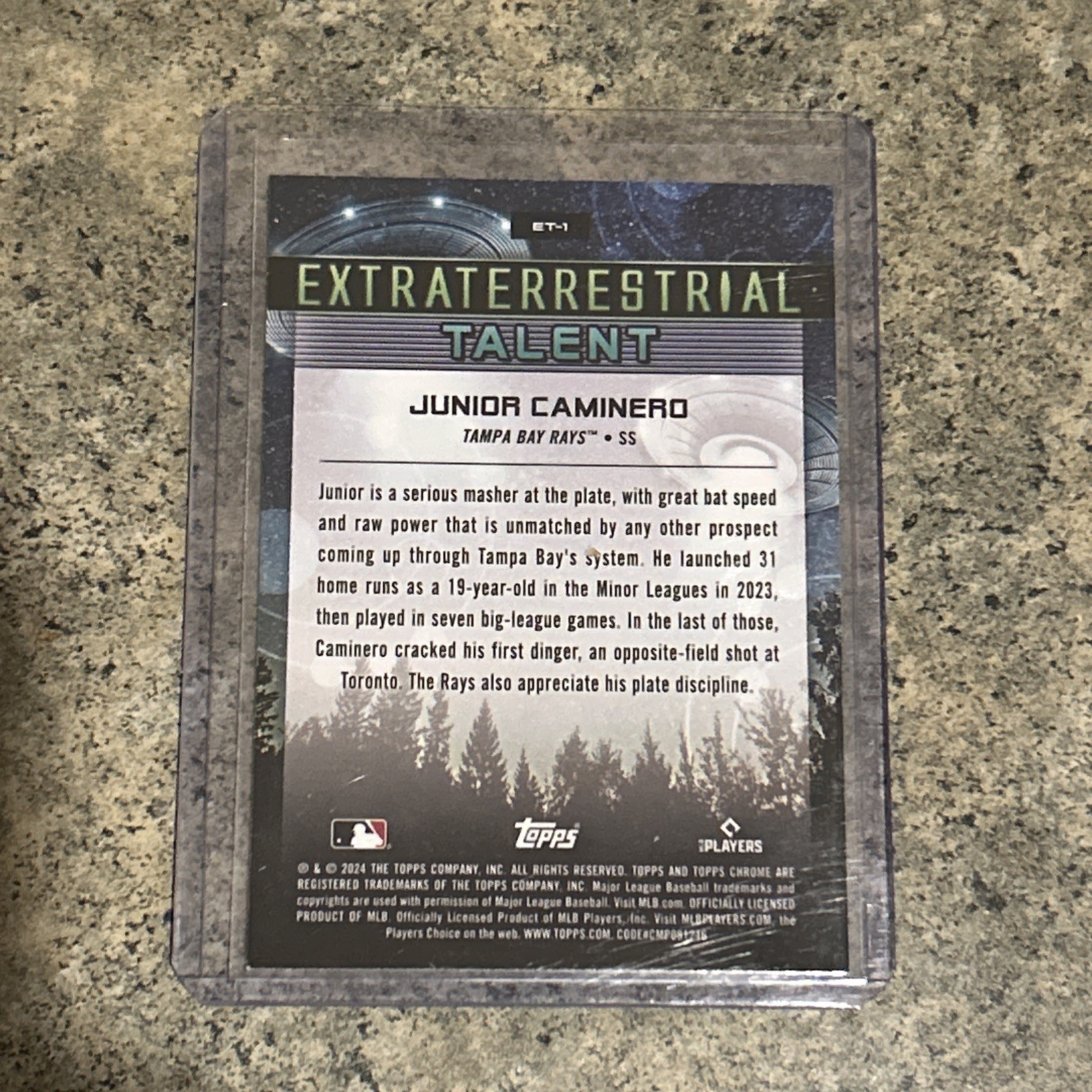 2024 Topps Chrome Cosmic #ET-1 Junior Caminero Extraterrestrial Talent