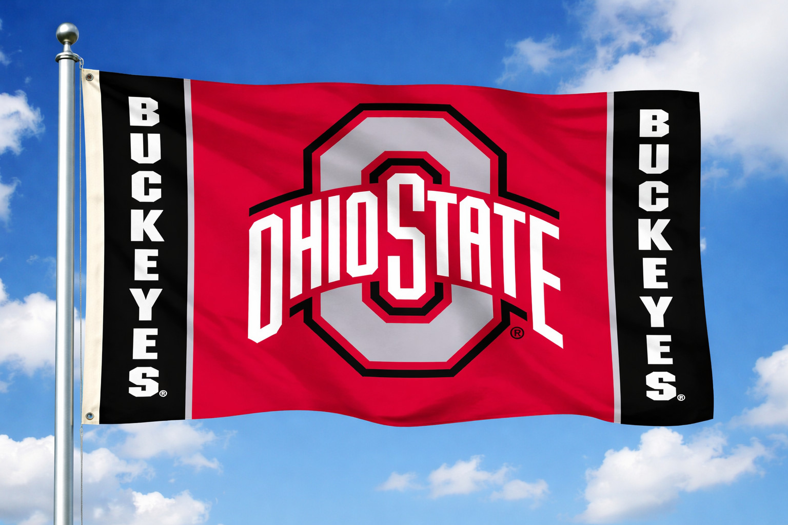 Ohio State Buckeyes Flag 3×5 ft Banner NCAA Football Outdoor Red Large